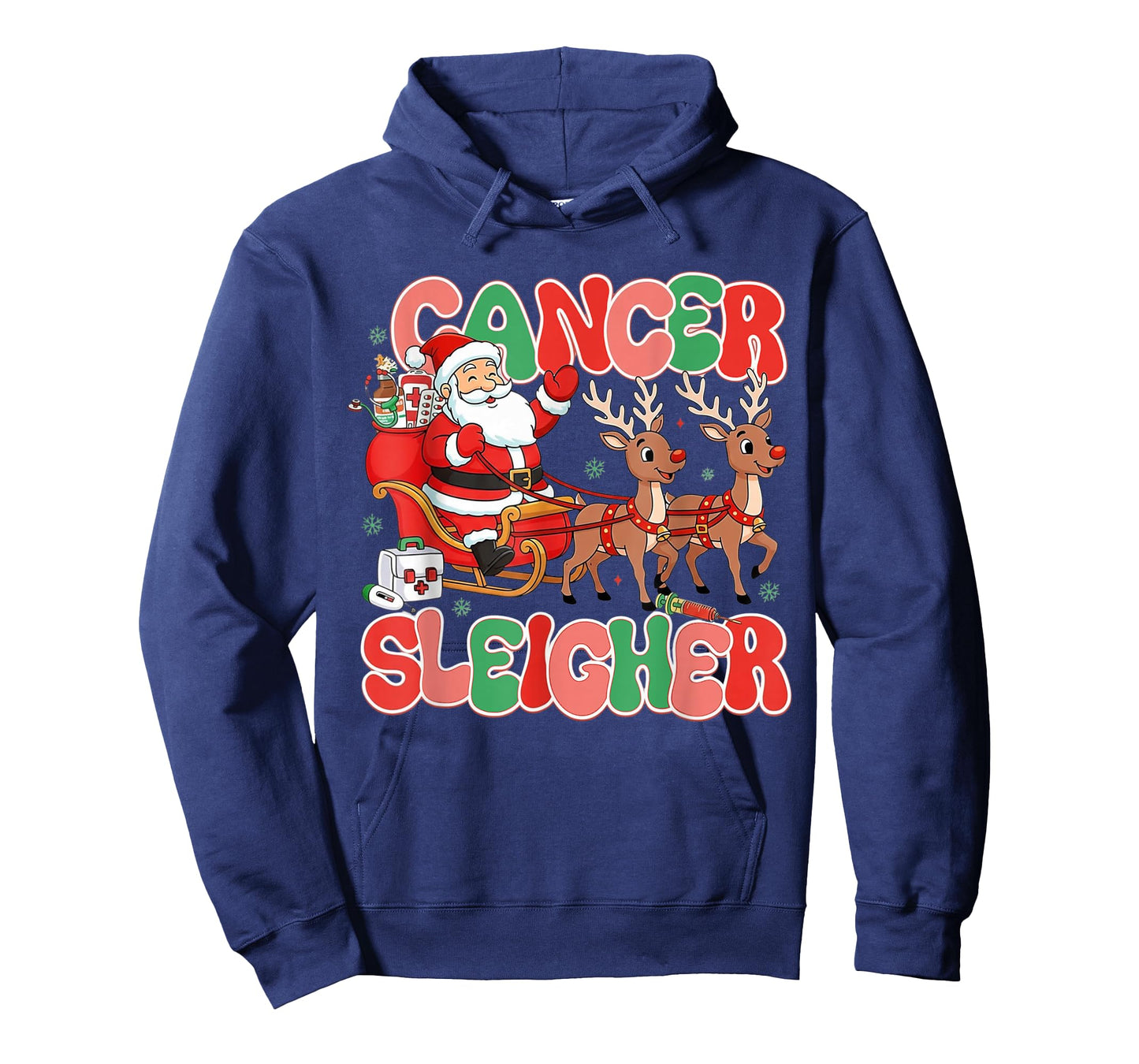 Cancer Sleigher Breast Cancer Awareness Christmas Pink T-Shirt