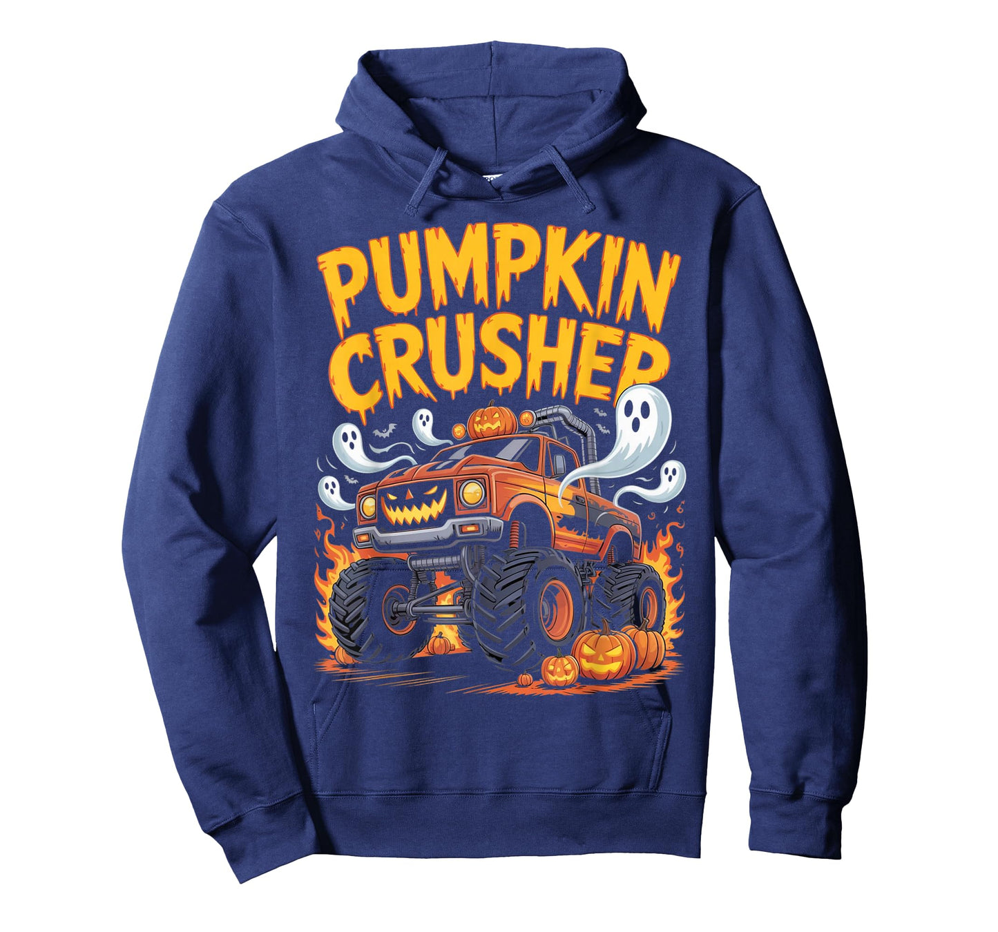 Pumpkin Crusher Monster Truck Ghosts Halloween for Boys T-Shirt