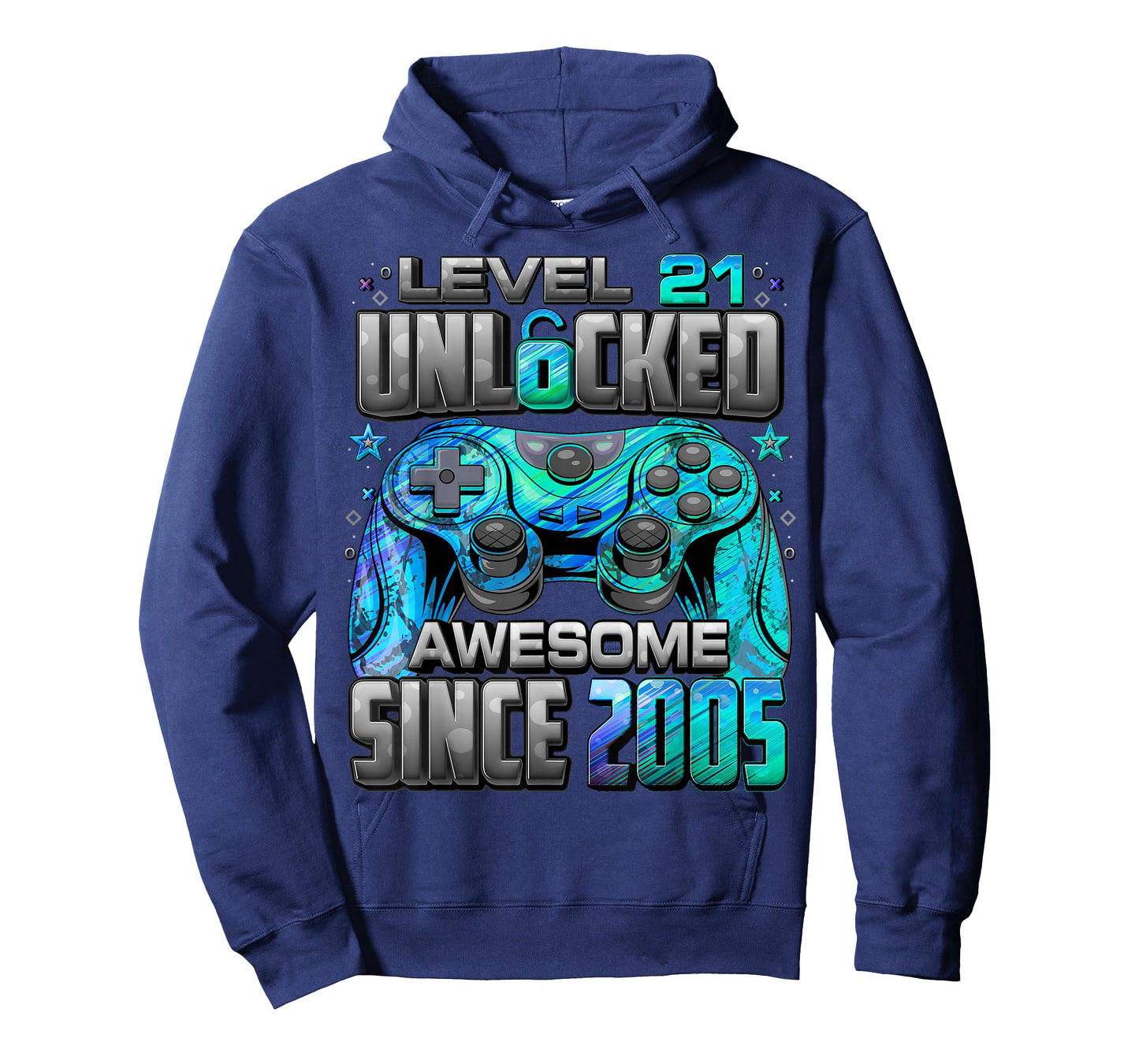 Level 21 Unlocked Awesome Since 2005 21st Birthday Gaming T-Shirt