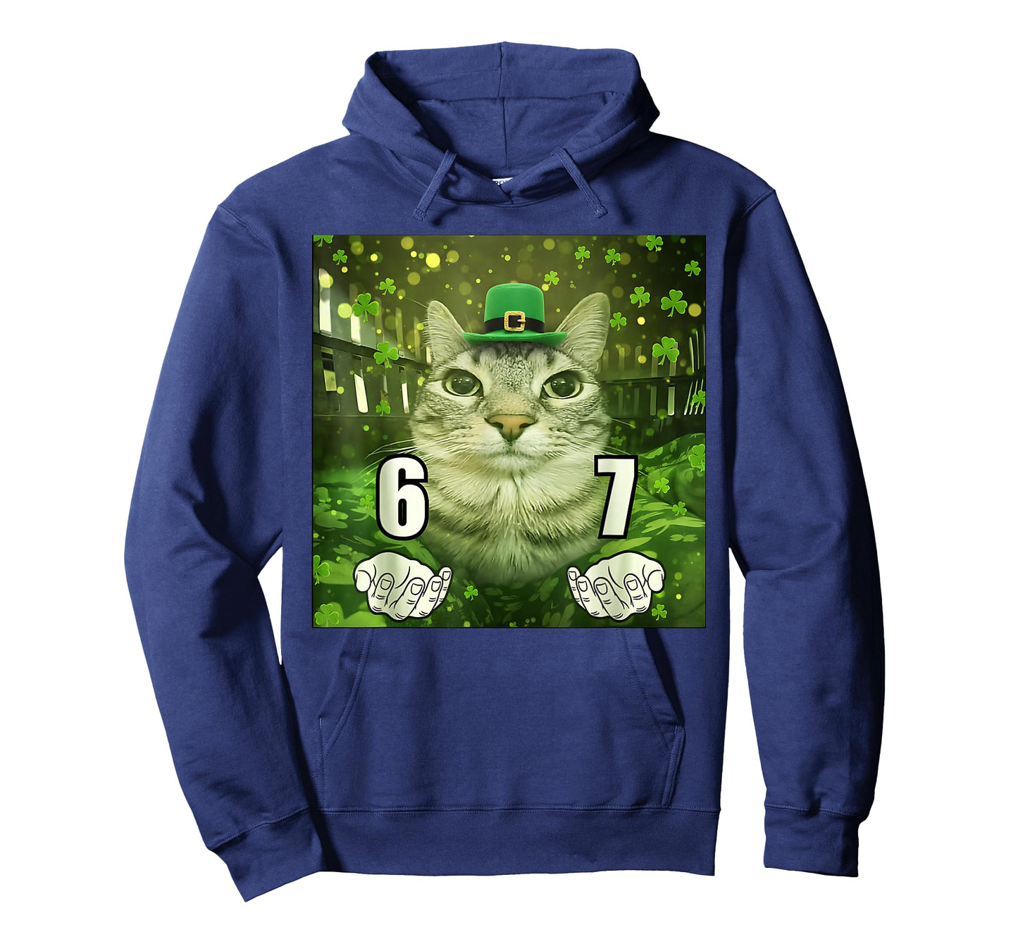 Funny Six Seven Cat St Patrick Day Leprechaun Hat 67 Meme T-Shirt