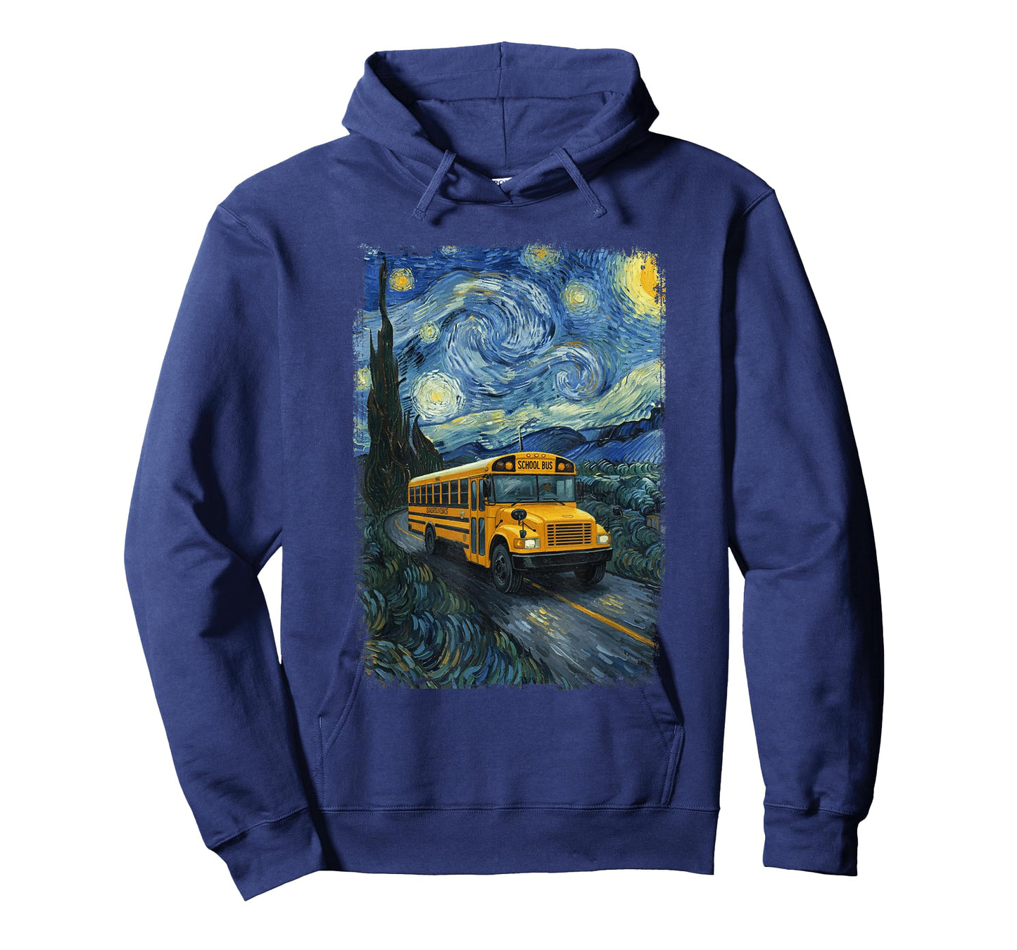 School Bus Van Gogh Starry Night Bus Driver T-Shirt