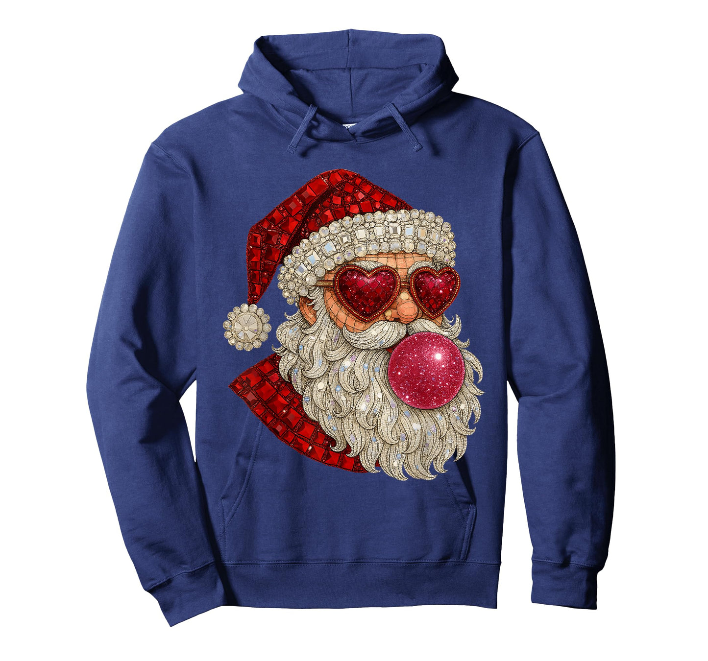 Glam Santa Bubblegum Heart Glasses Xmas T-Shirt