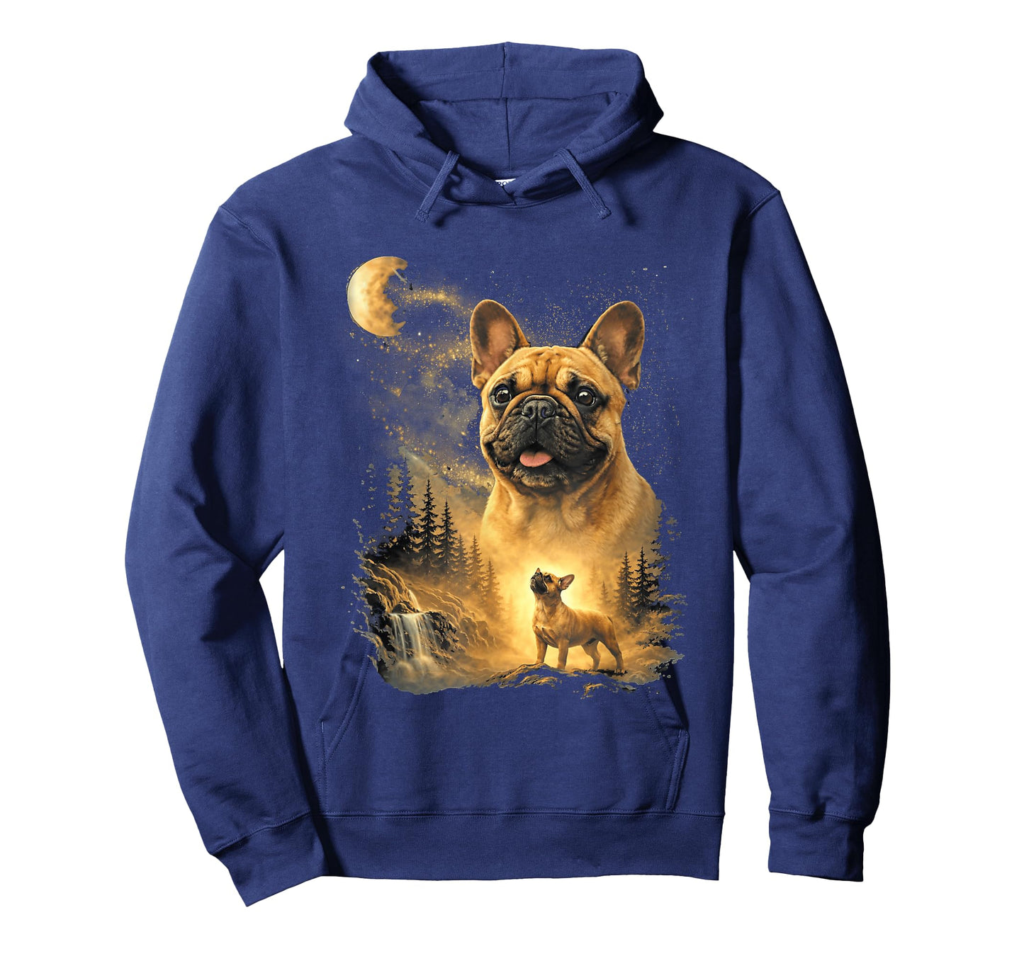 French Bulldog Howling to The Moon Vintage Dog Art T-Shirt