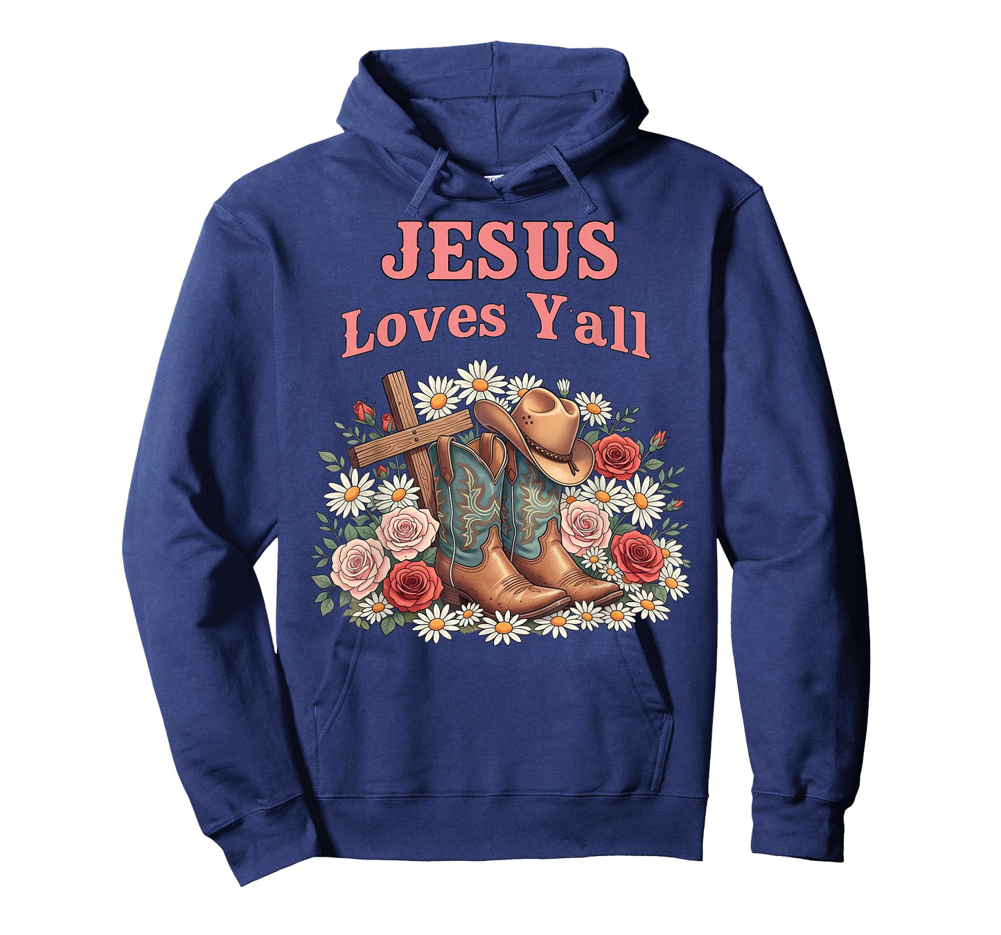 Cute Christian Cowgirl Jesus Loves Y'all Religious T-Shirt