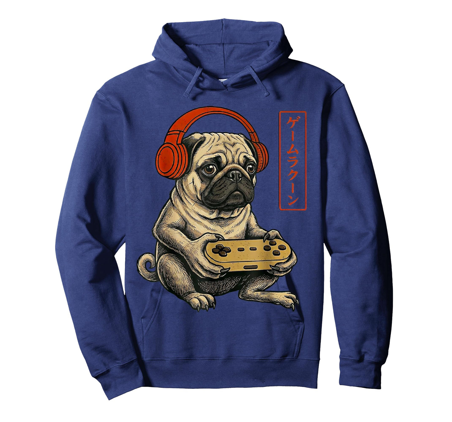 Japanese Gamer Pug Dog Art Men Women Boys Funny Gaming T-Shirt