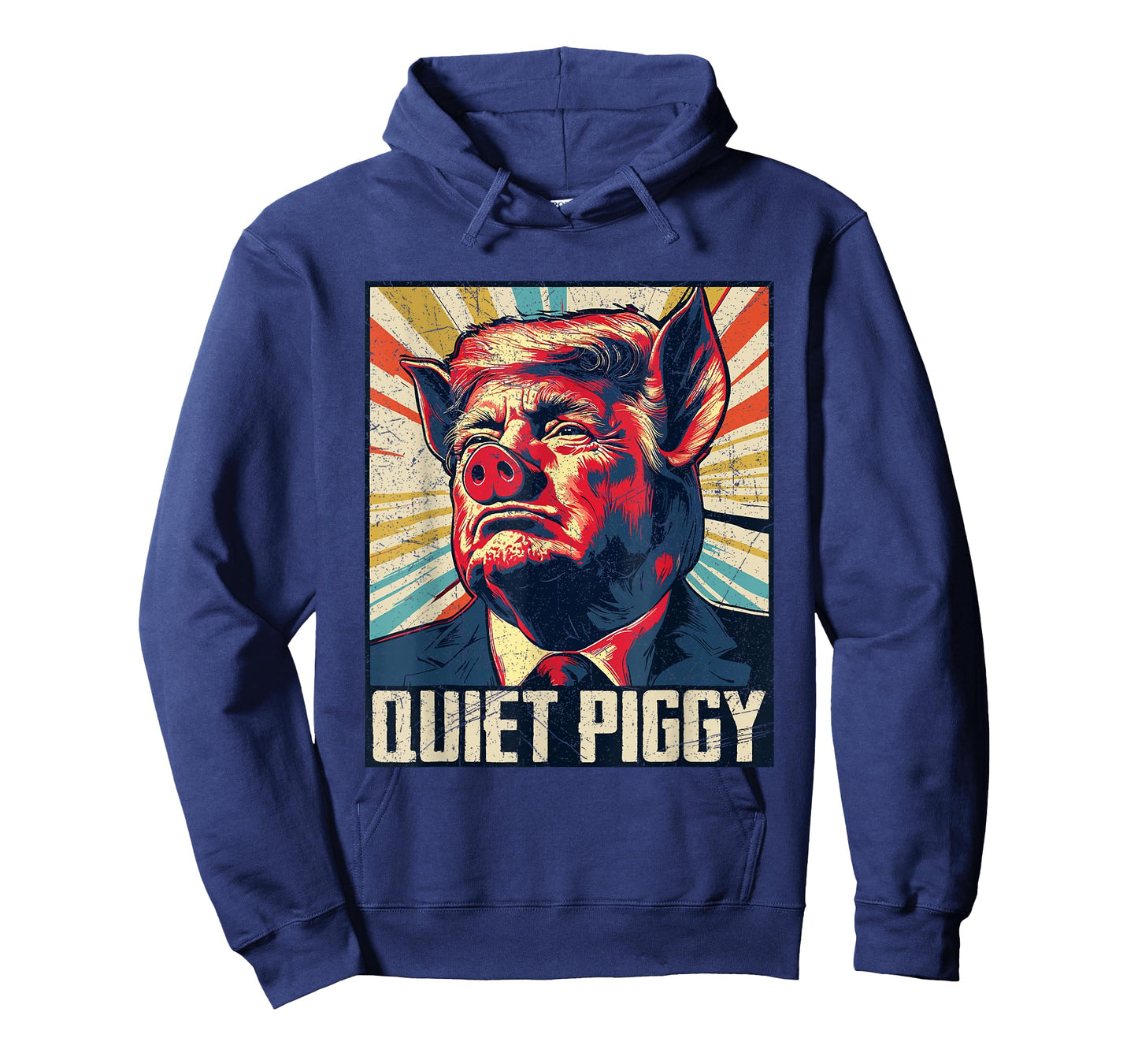 Vintage Retro Quiet Piggy Trump Political Trendy Funny Pig T-Shirt
