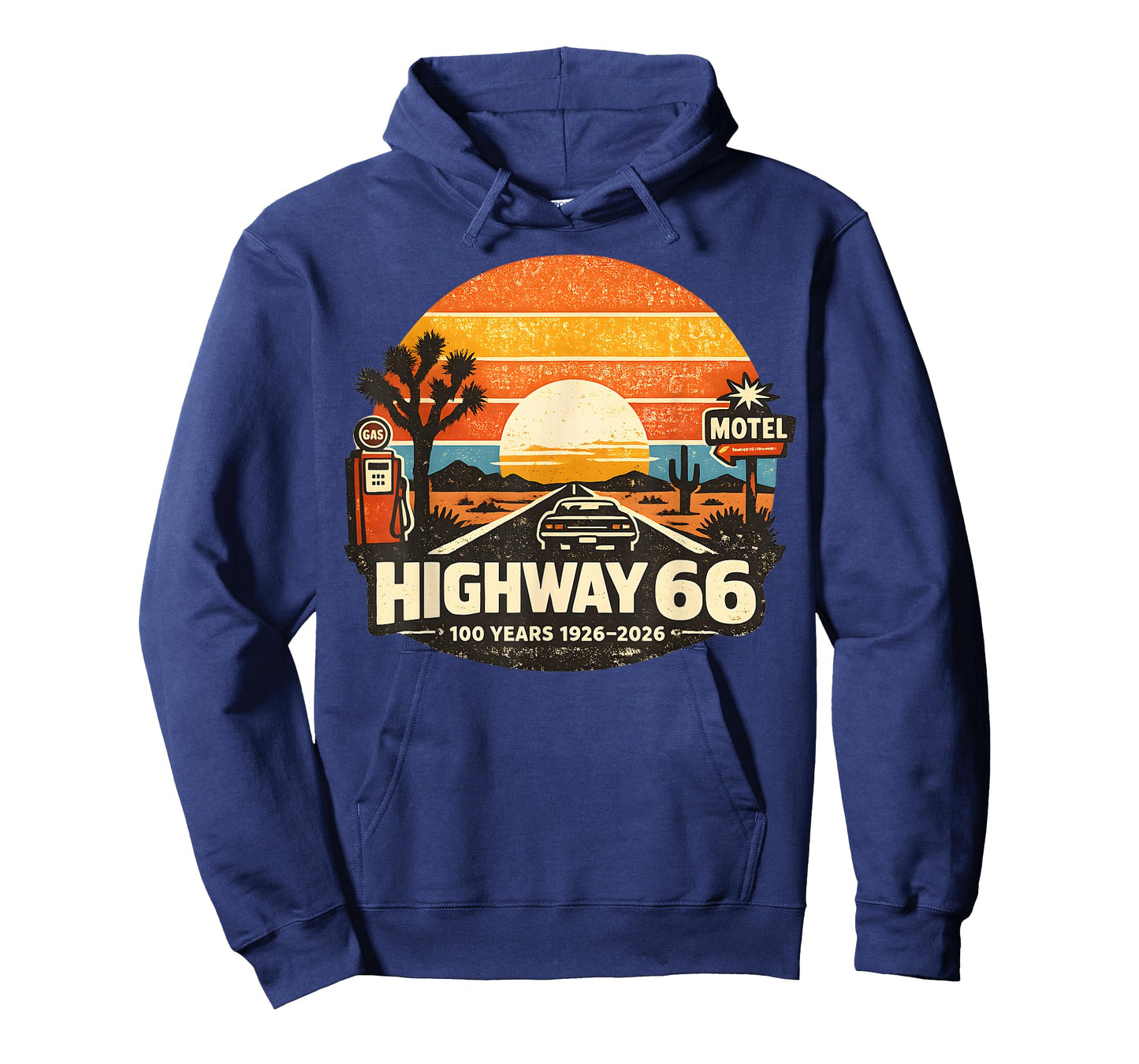 Highway 66 100 Years 1926-2026 Classic Car Lover Anniversary T-Shirt