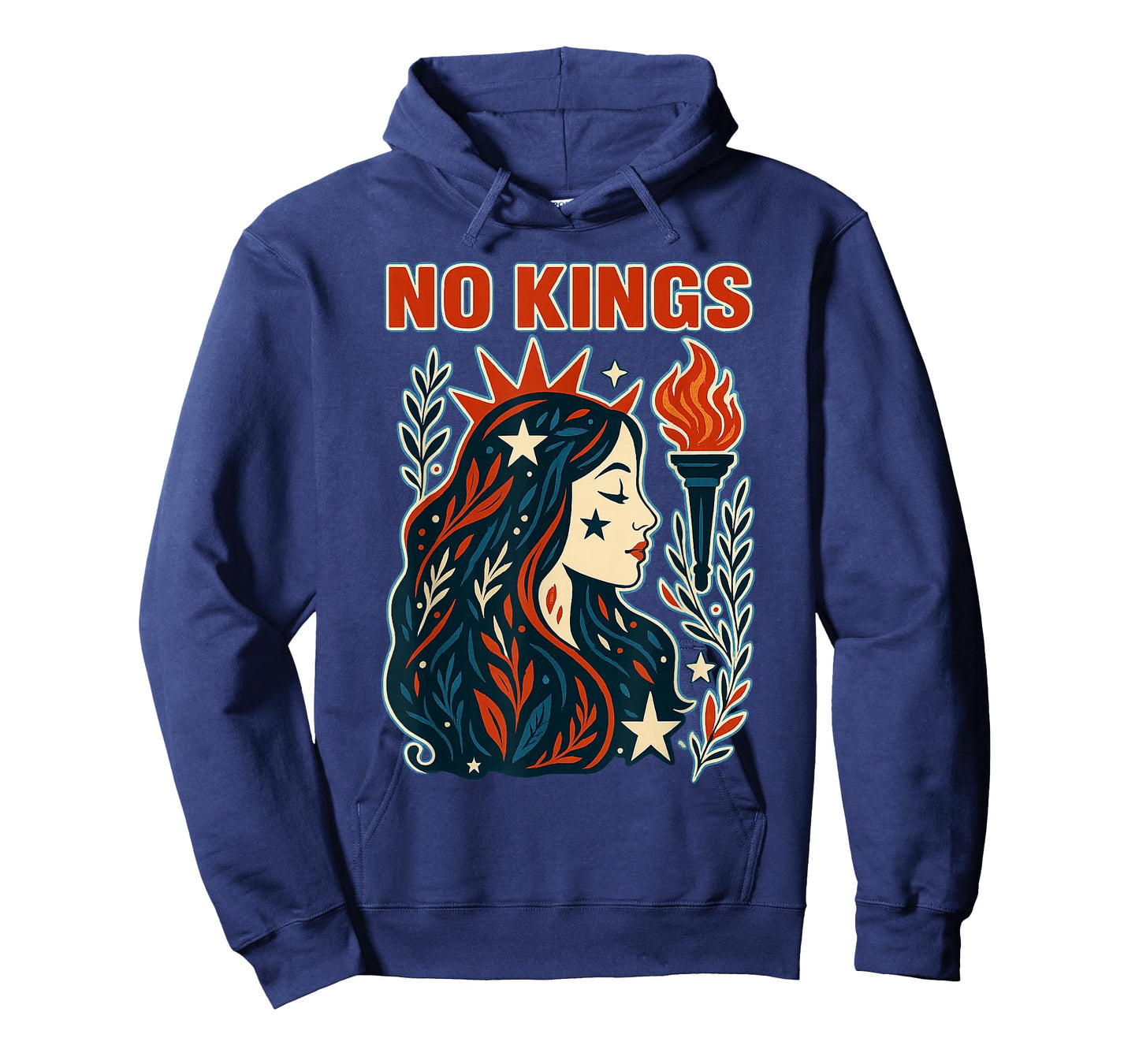 No Kings Retro Patriotic Woman Liberty Womens T-Shirt