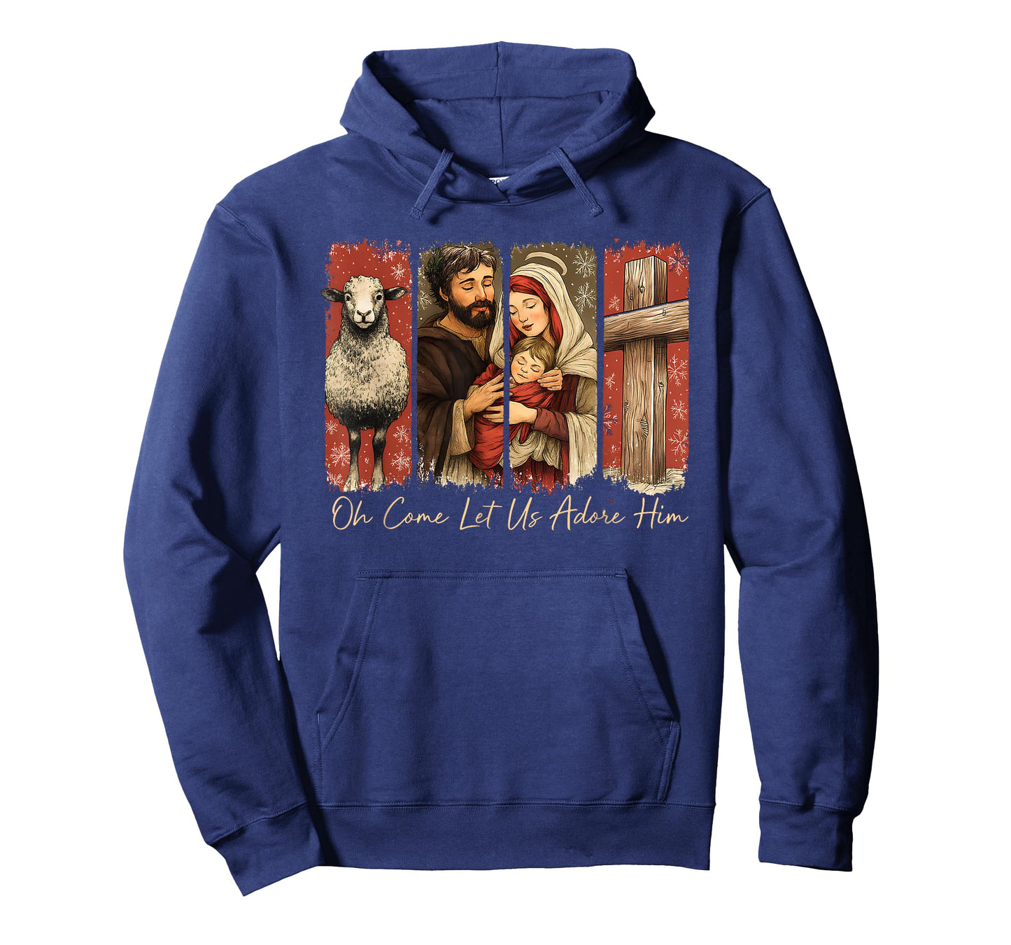 Oh Come Let Us Adore Him Nativity Holy Christian Christmas T-Shirt