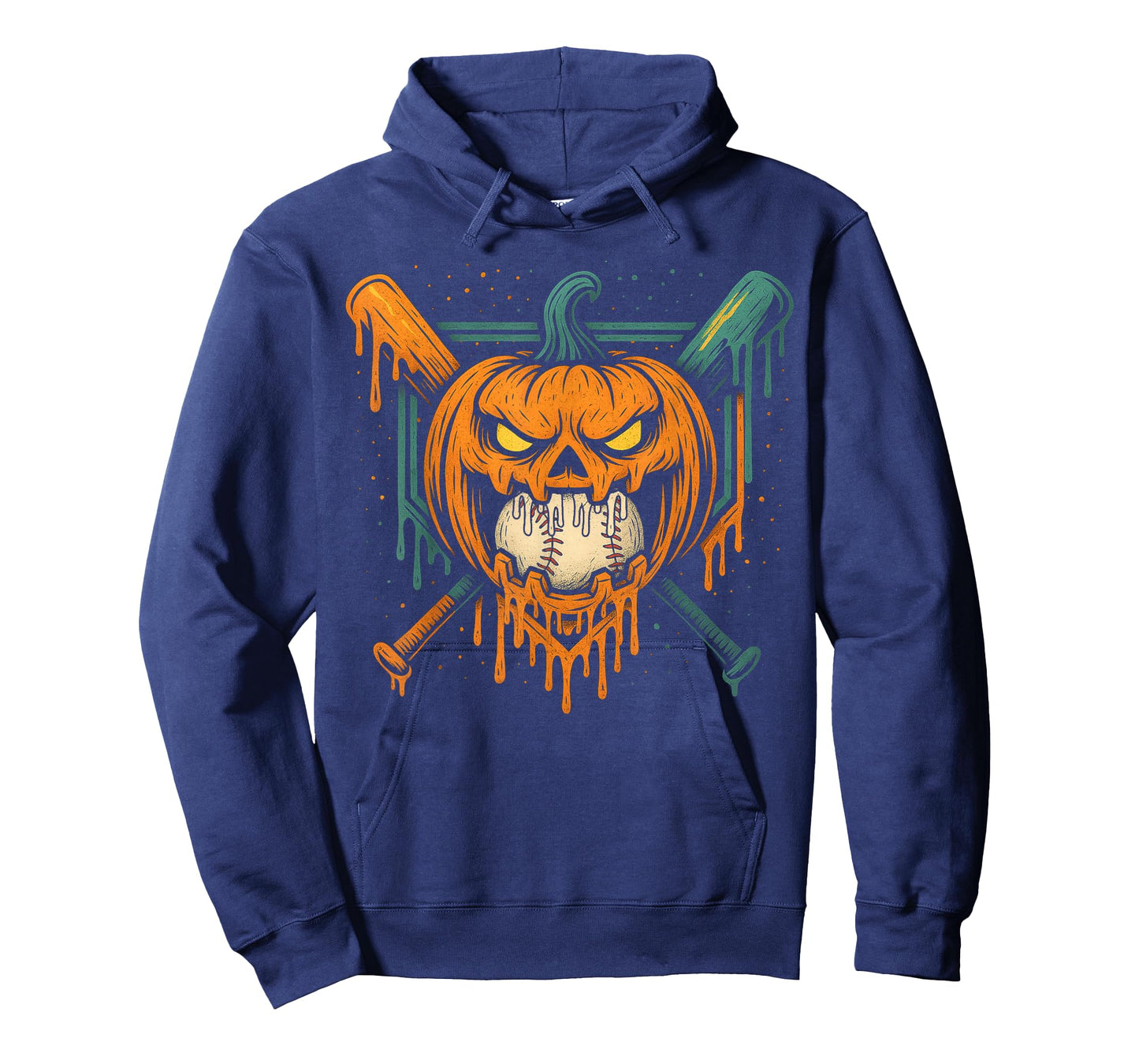Pumpkin Halloween Baseball Ice Cream Drip Spooky Boys Youth T-Shirt