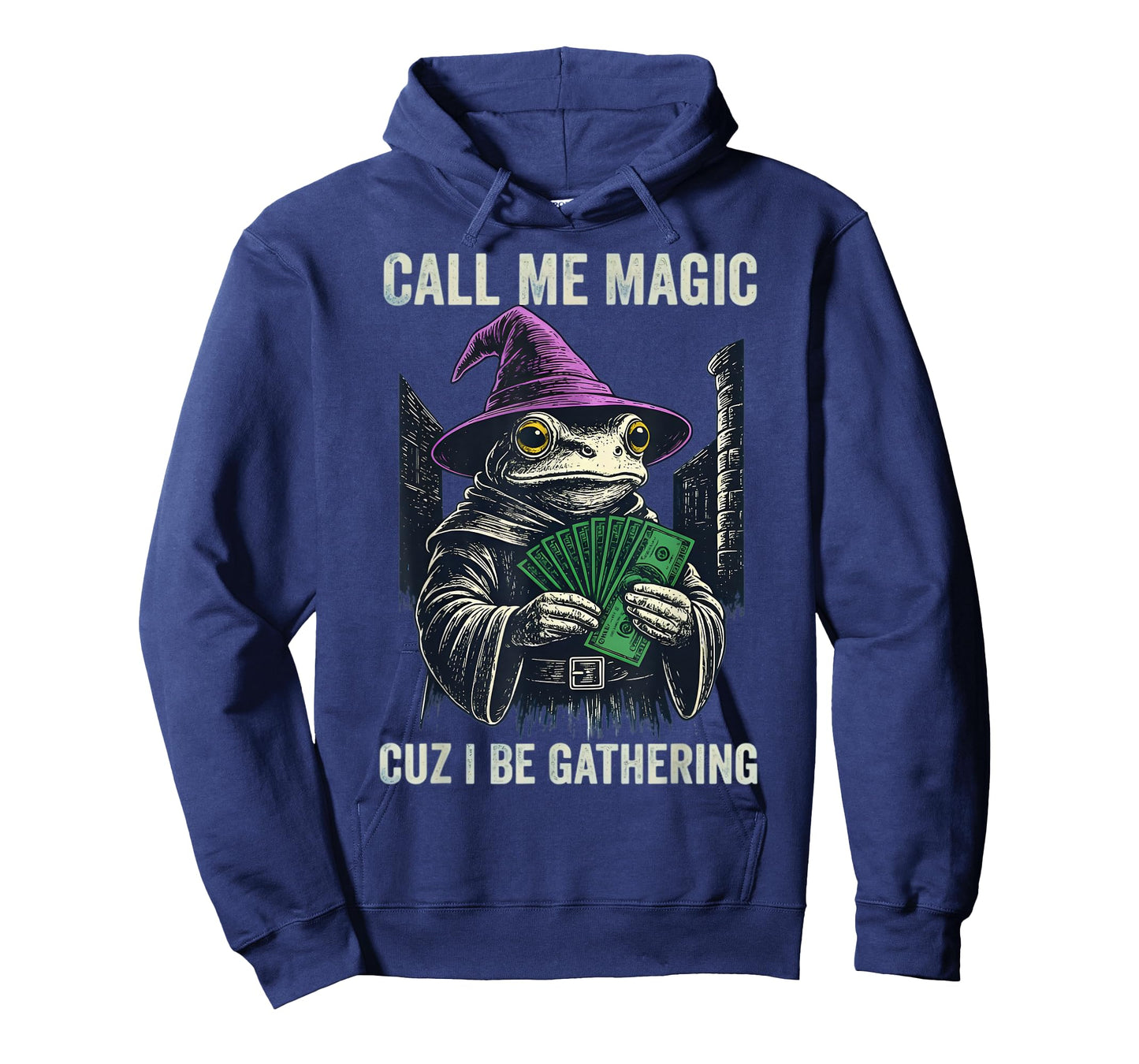 Vintage Frog Call Me Magic Cuz I Be Gathering Funny Wizard T-Shirt