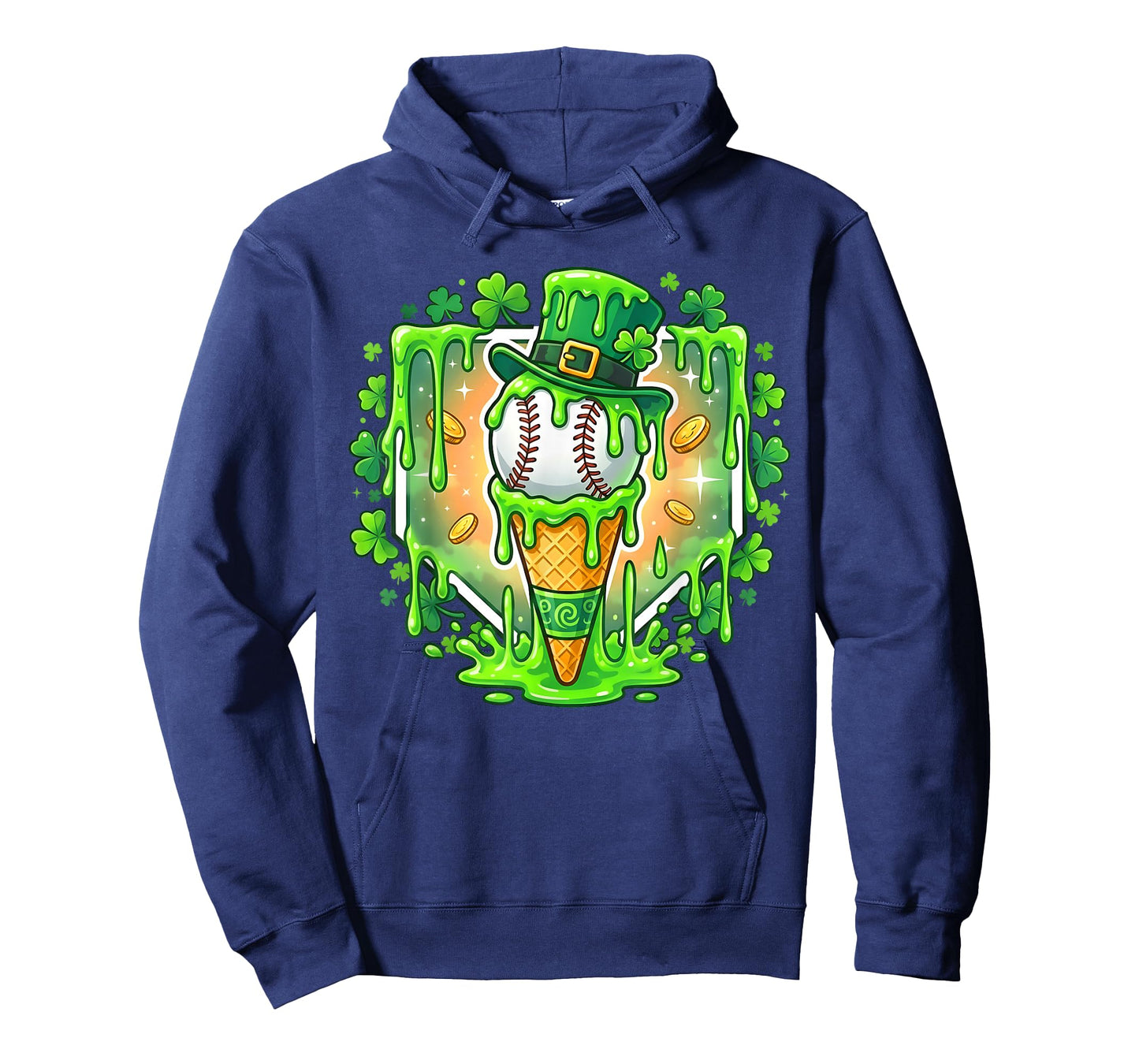 St Patrick Day Baseball Drip Ice Cream Baseball Home Plate T-Shirt