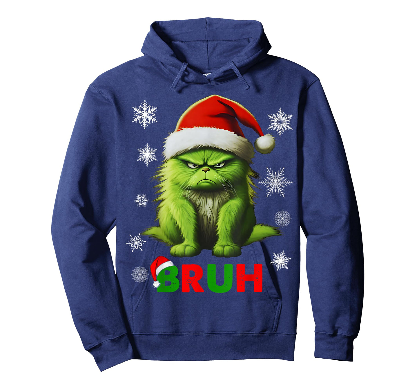 Funny Christmas Cat Bruh Y2K Xmas Meowy Cat Lovers Santa Hat T-Shirt