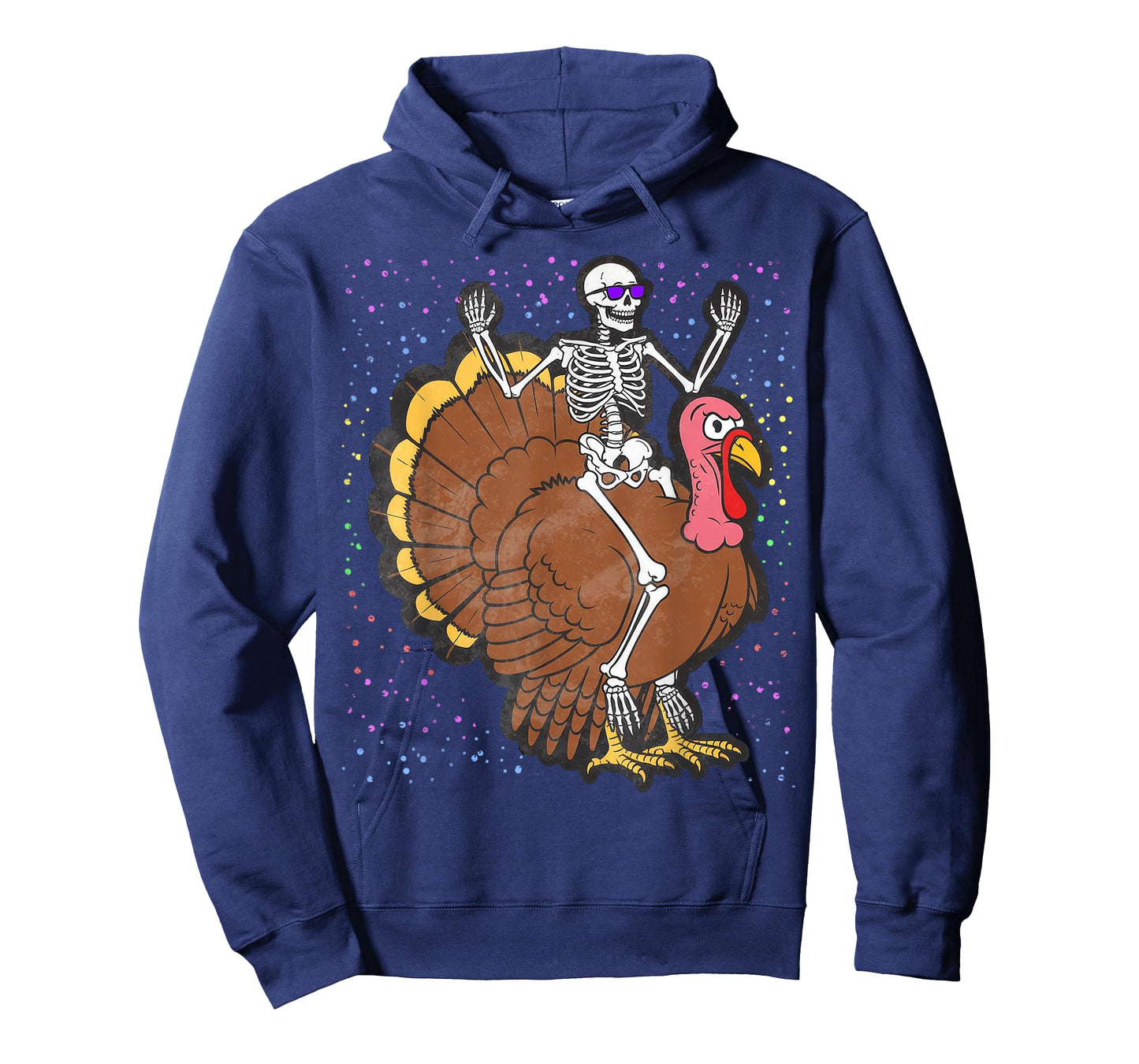 Skeleton Riding Turkey Thanksgiving Day Fall Autumn T-Shirt