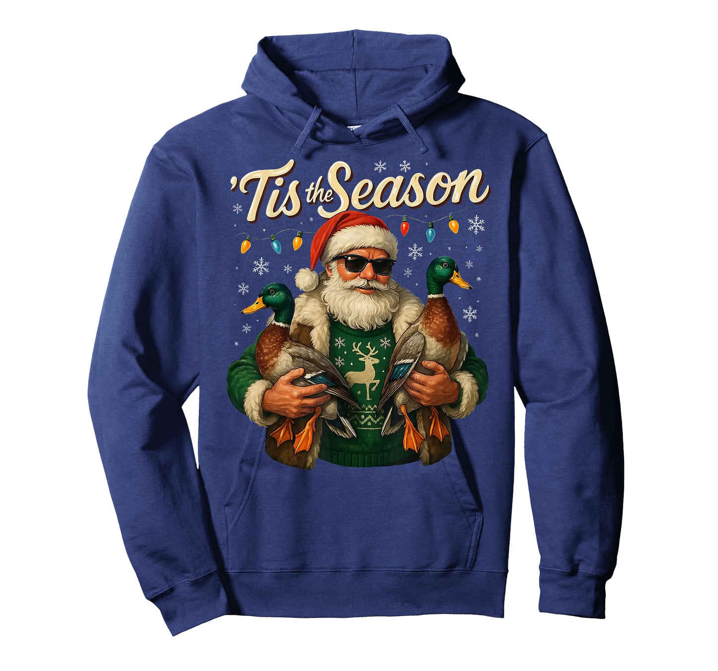 Tis The Season Cool Santa Duck Christmas Design T-Shirt