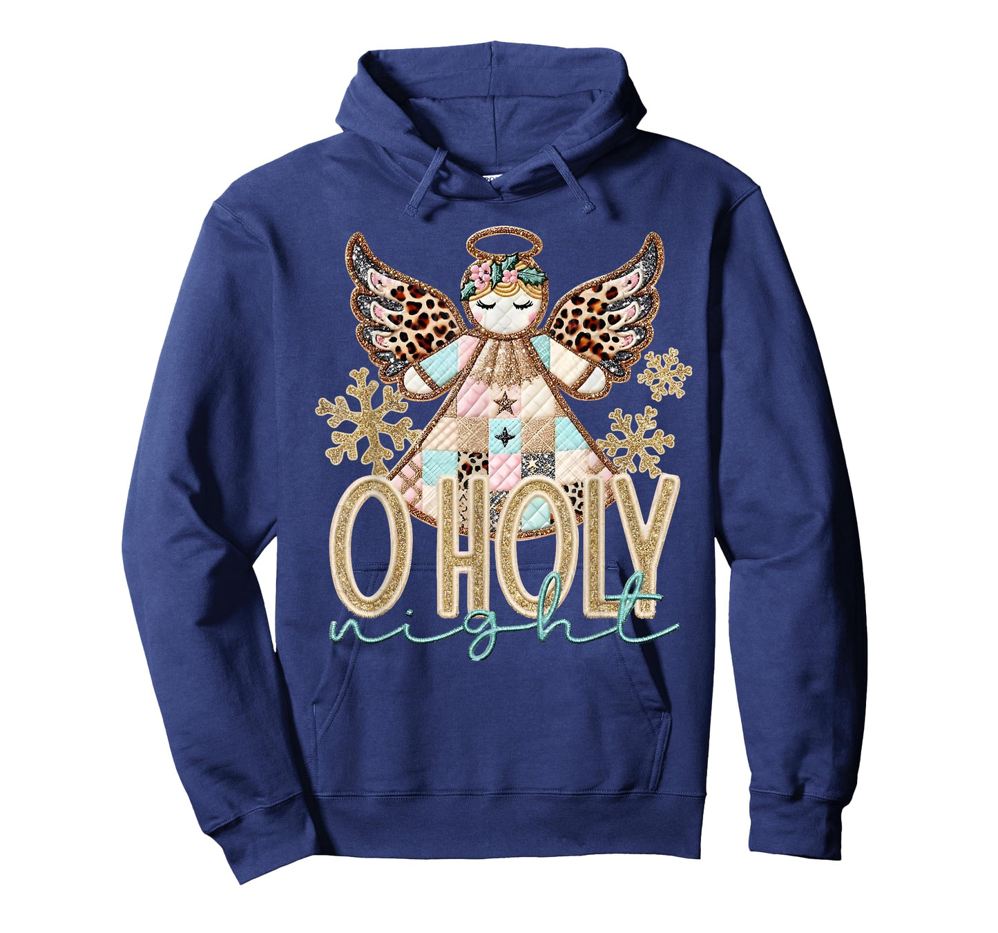 O Holy Night Patchwork Angel Christian Jesus Christmas Xmas T-Shirt