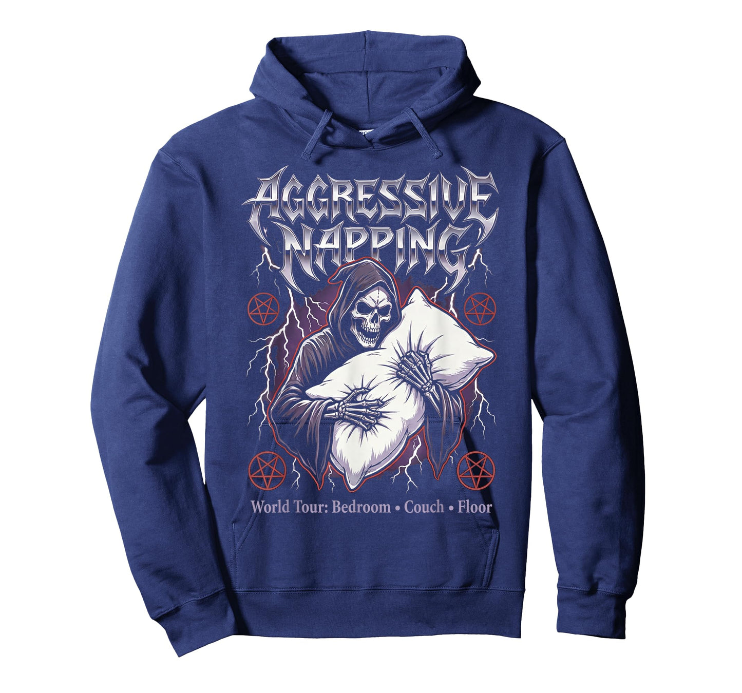 Aggressive Napping Funny Heavy Metal Grim Reaper Sleep T-Shirt