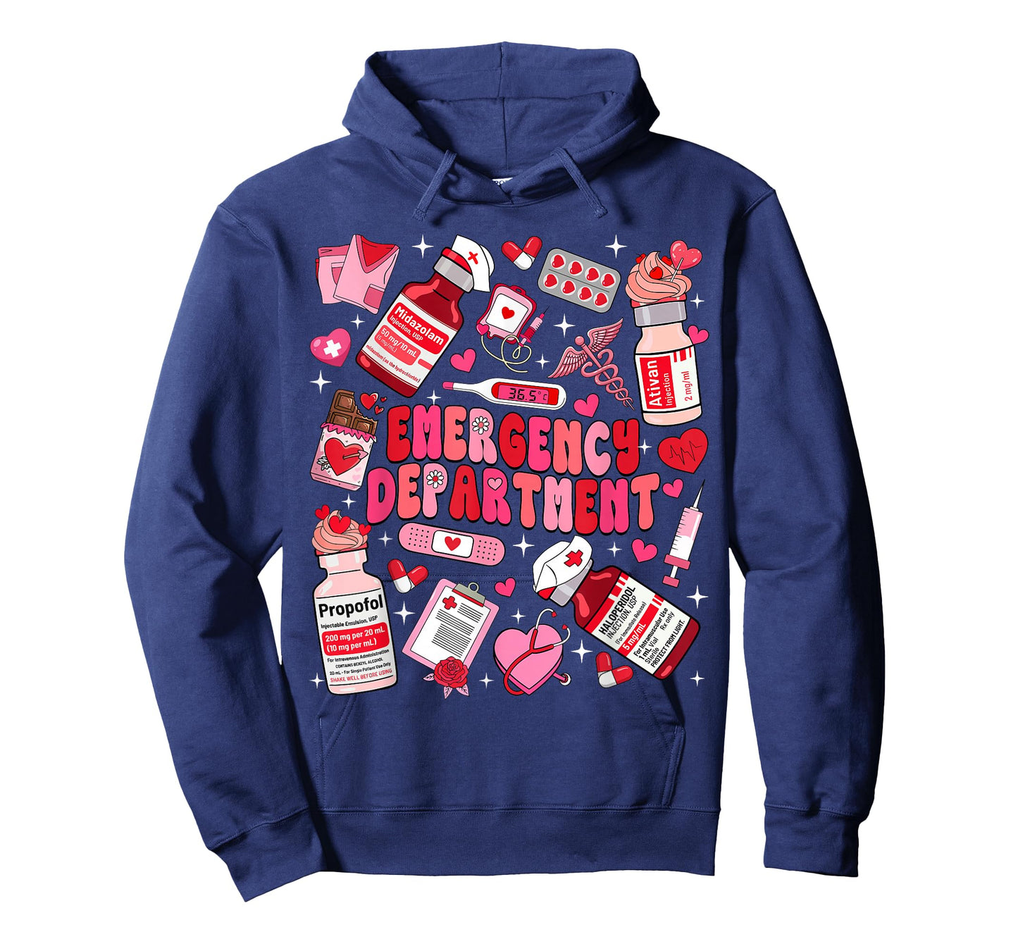 Retro Emergency Department ED ER Nurse Valentines Day Women T-Shirt