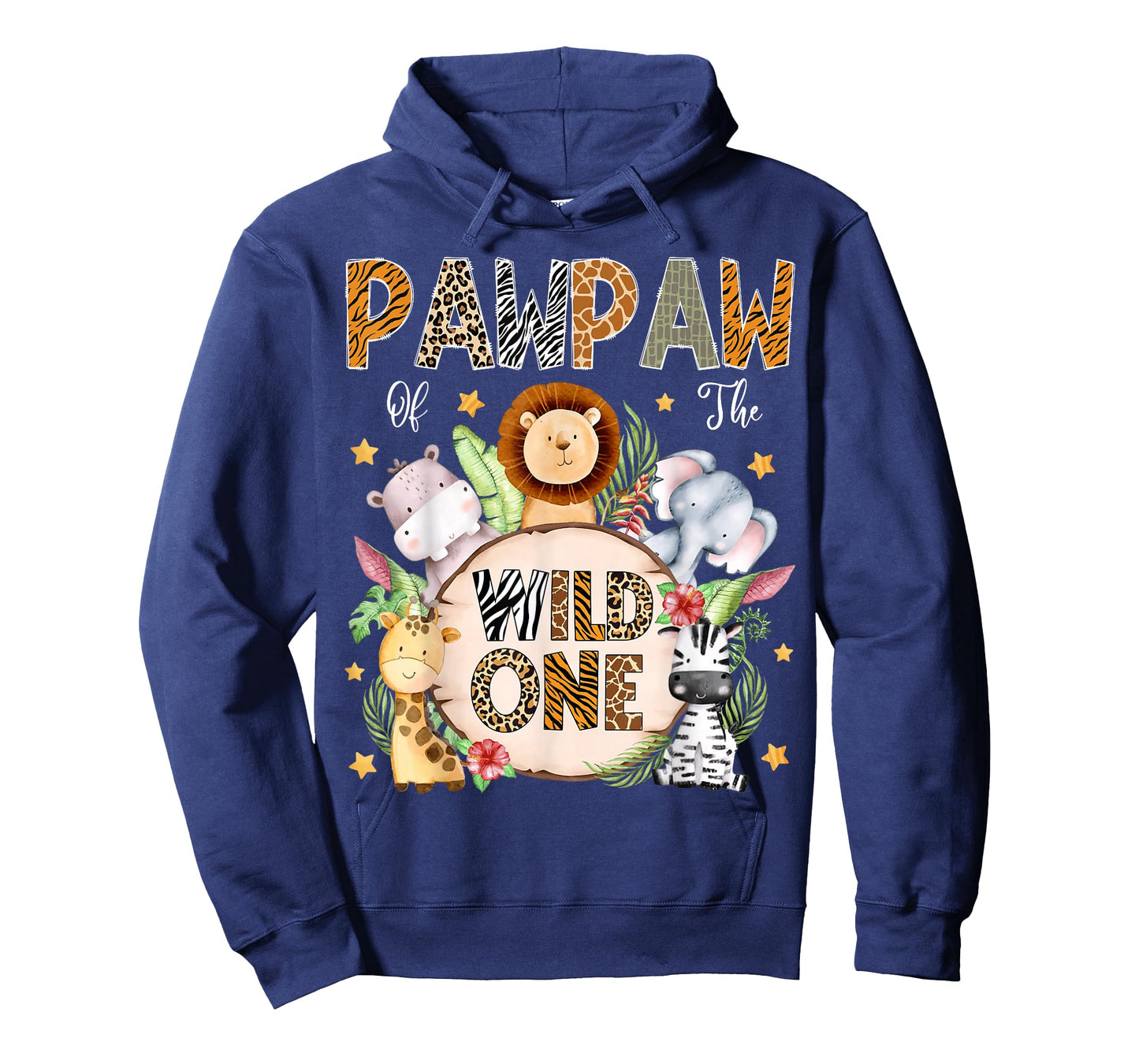 Pawpaw of The Wild One 1St Birthday Kids Safari Jungle T-Shirt
