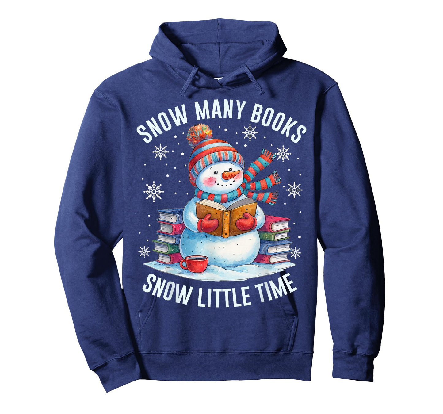 Snowman Reading Snow Many Books Snow Little Time Winter T-Shirt