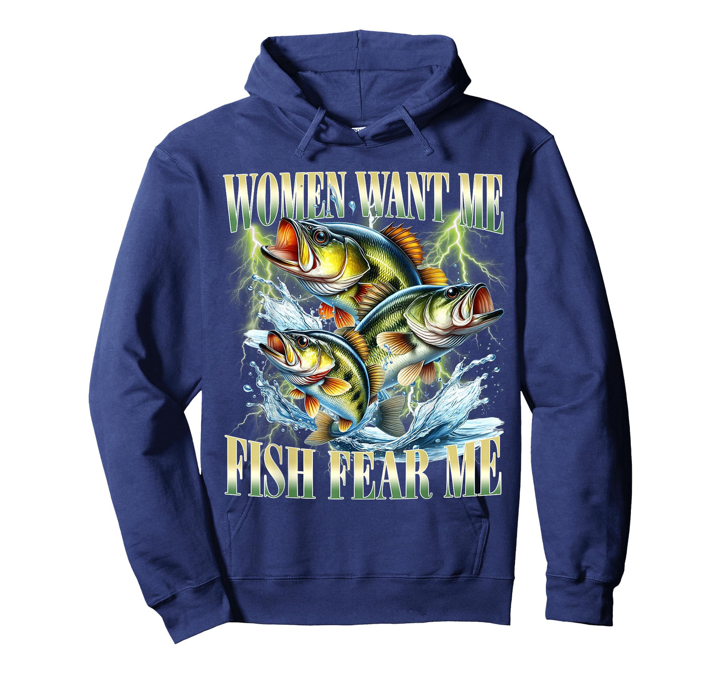 Vintage Women Want Me Fish Bass Fear Me Funny Fishing Men T-Shirt
