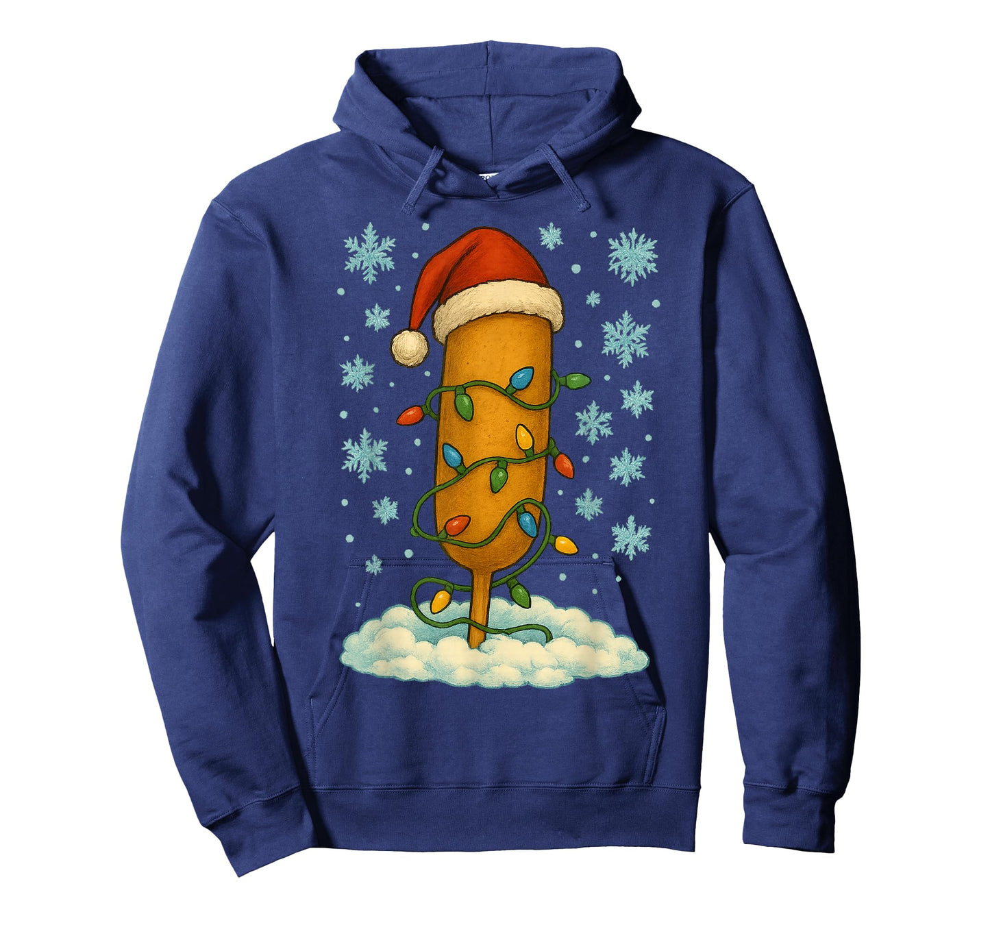 Christmas Lights Wrapped On Cute Corndog Carnival Food Lover T-Shirt