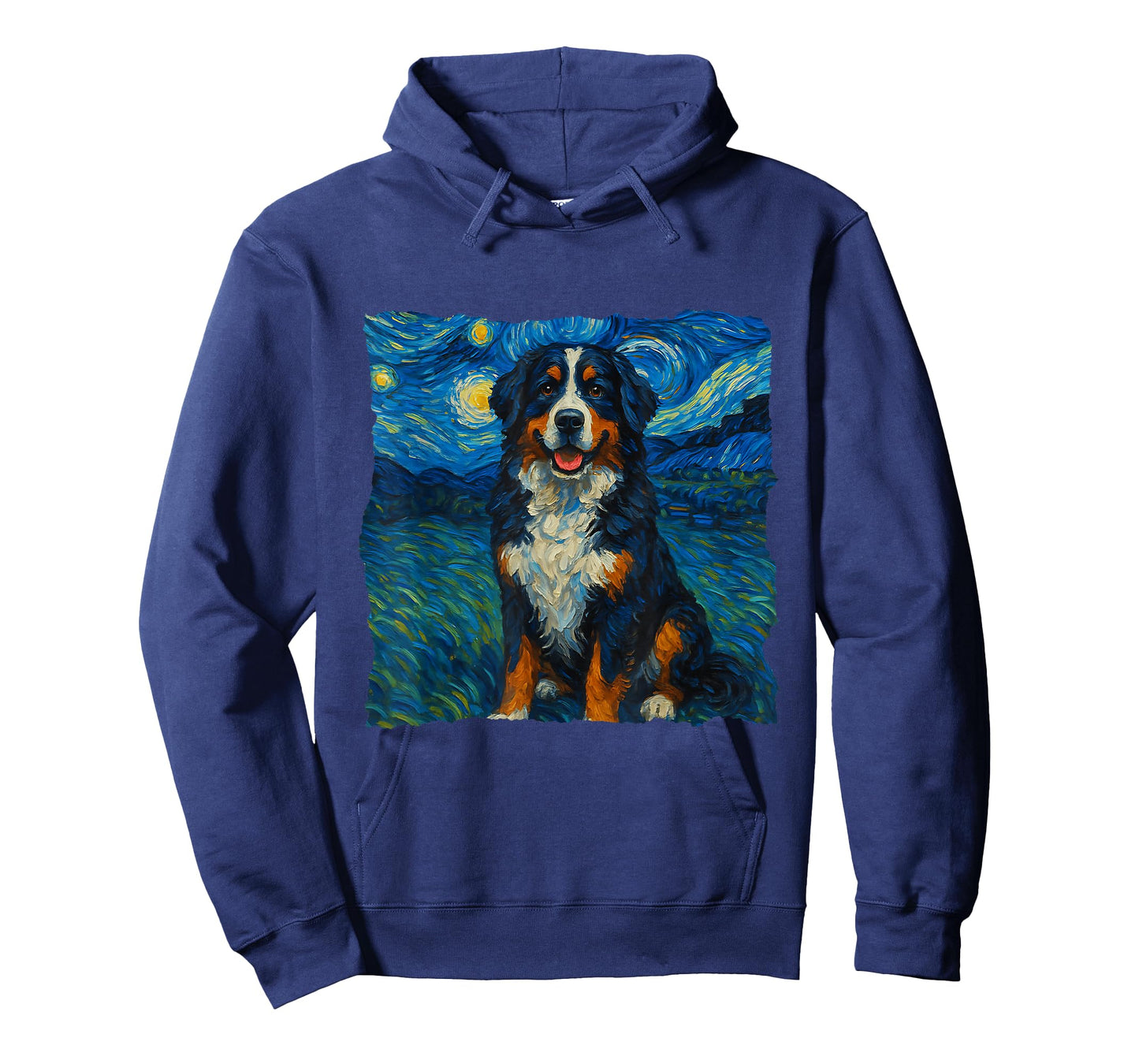 Bernese Mountain Dog Starry Night Style Painting Dog Lovers T-Shirt