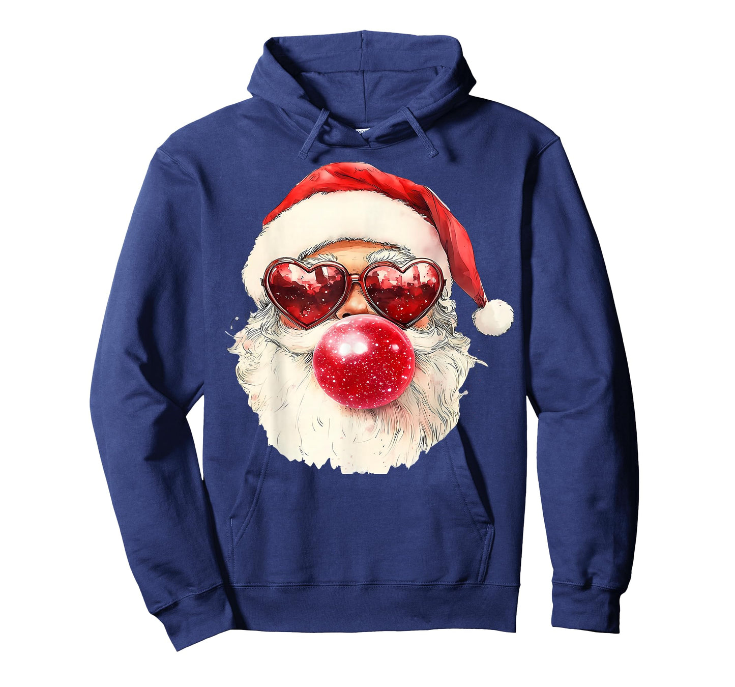 Cute Retro Santa Christmas Blowing Bubble Gum Vintage Girly T-Shirt