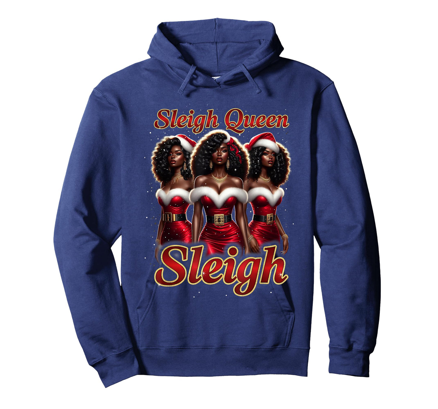 Sleigh Queen Christmas African American Melanin Afro T-Shirt
