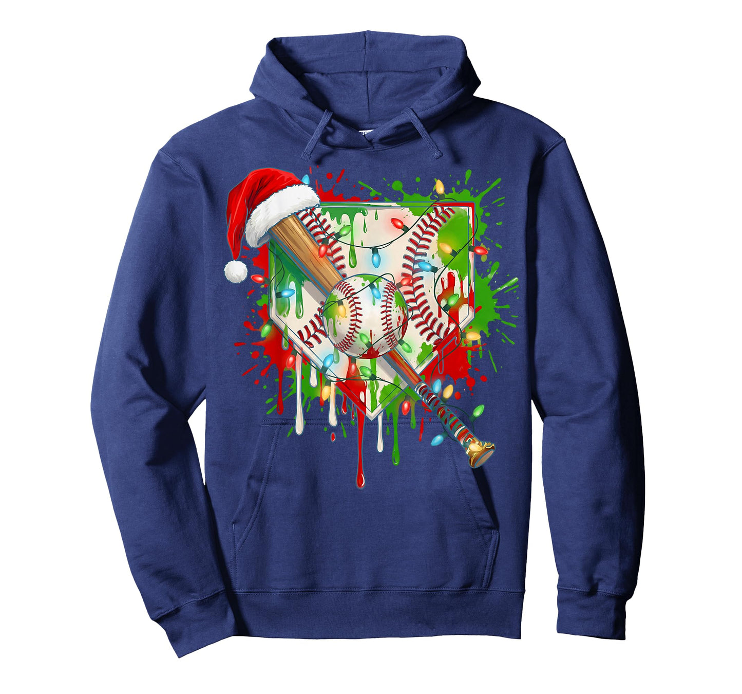 Santa Sports Ice Baseball Christmas Xmas Pajama Kid Men Boys T-Shirt