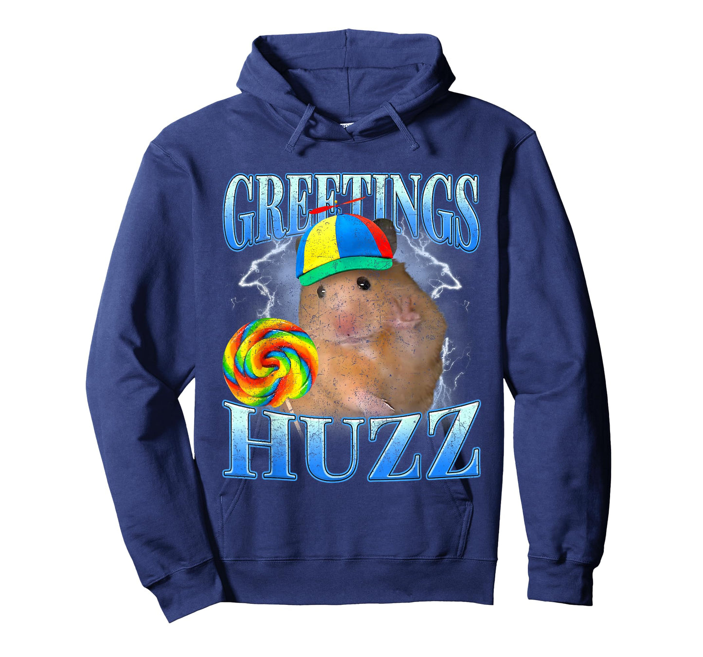 Retro Lollipop Hamster Meme Greetings Huzz Funny Gen Z Alpha T-Shirt