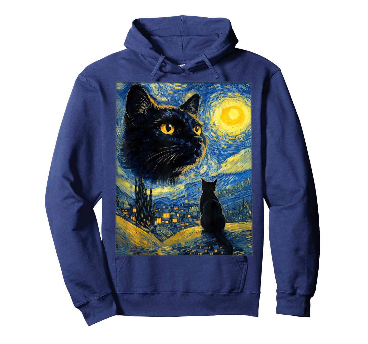 Cat Starry Night Van Gogh Gift for Cats Lovers Men Women Kid T-Shirt