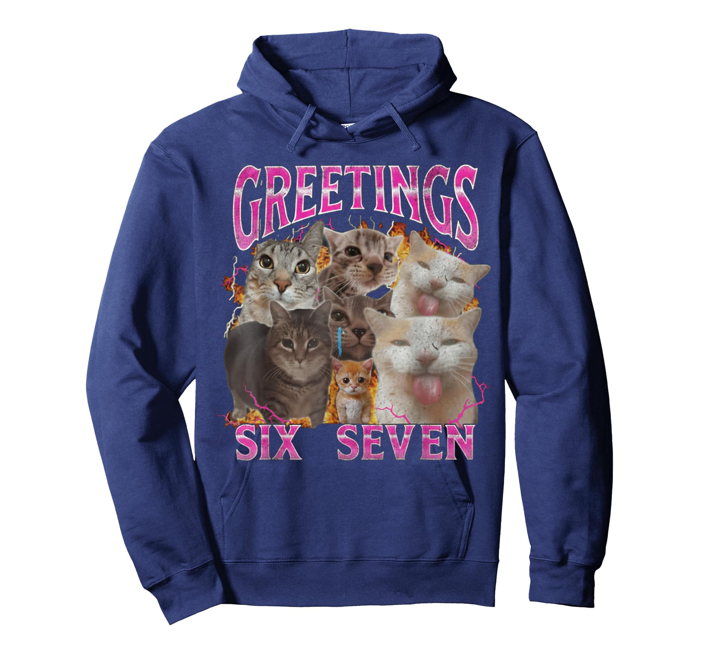 Greetings 67 Funny Cat Meme Funny Six Seven Meme T-Shirt