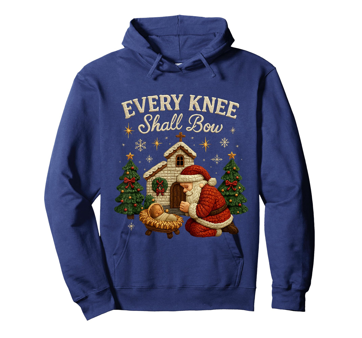 Every Knee Shall Bow Christmas Nativity Design T-Shirt