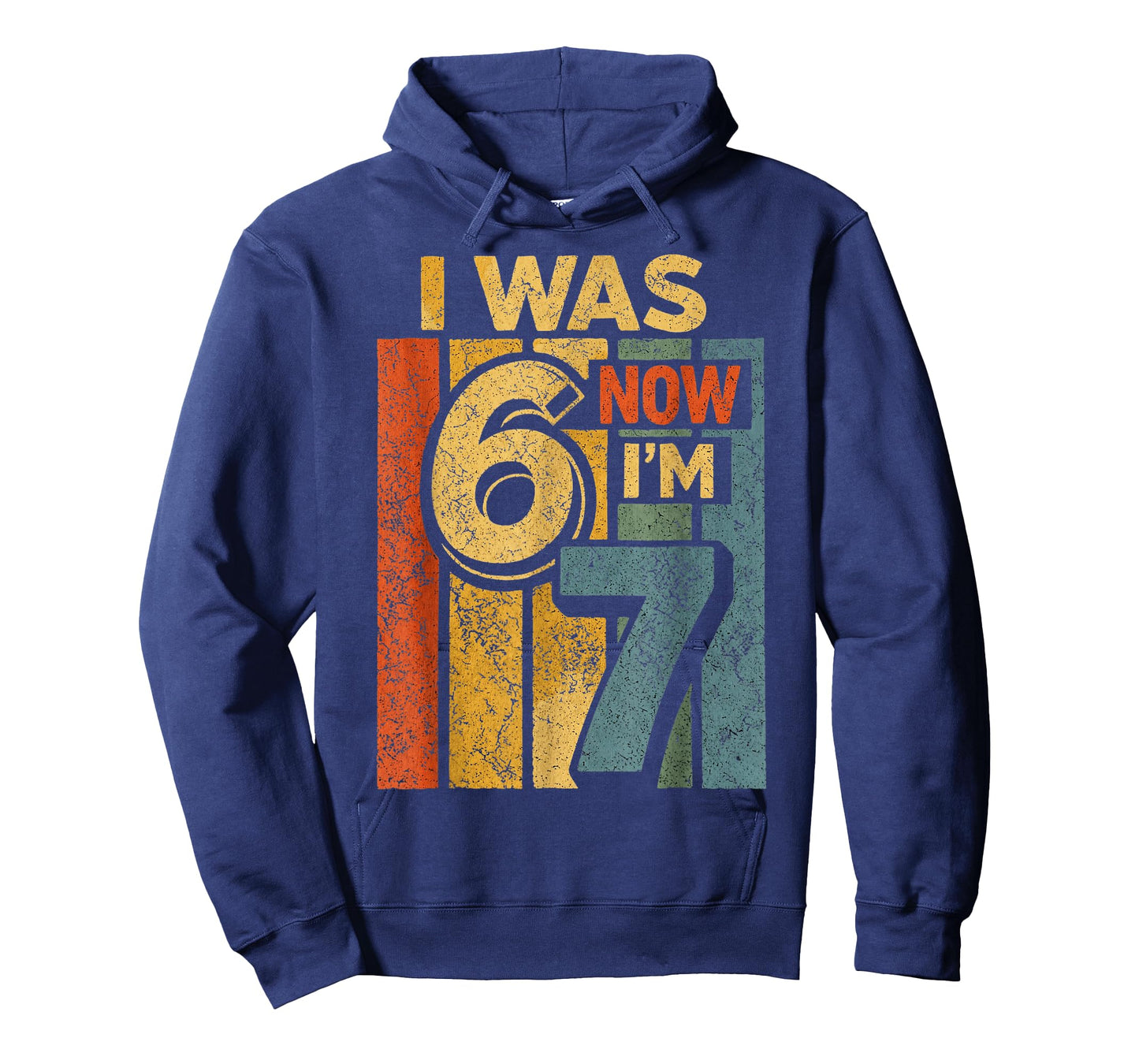 Retro Vintage I was 6 Now I'm 7 Funny 67 Birthday Boy Girls T-Shirt