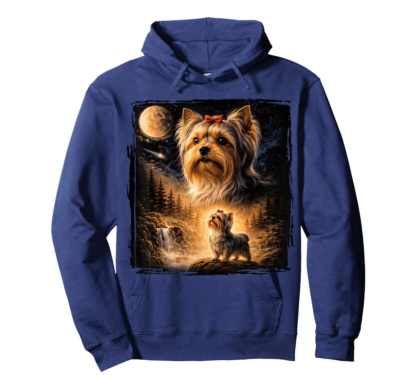 Vintage 90s Yorkshire Terrier Howling At The Moon Yorkie Dog T-Shirt
