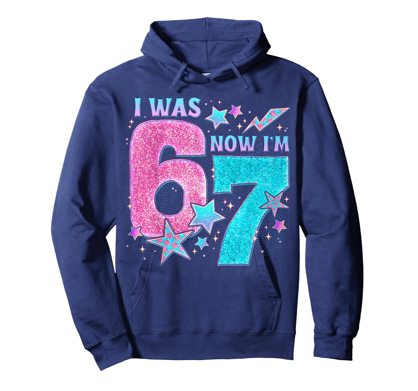 I was 6 Now I’m 7 Six Seven Funny 7th Birthday Girls Kids T-Shirt