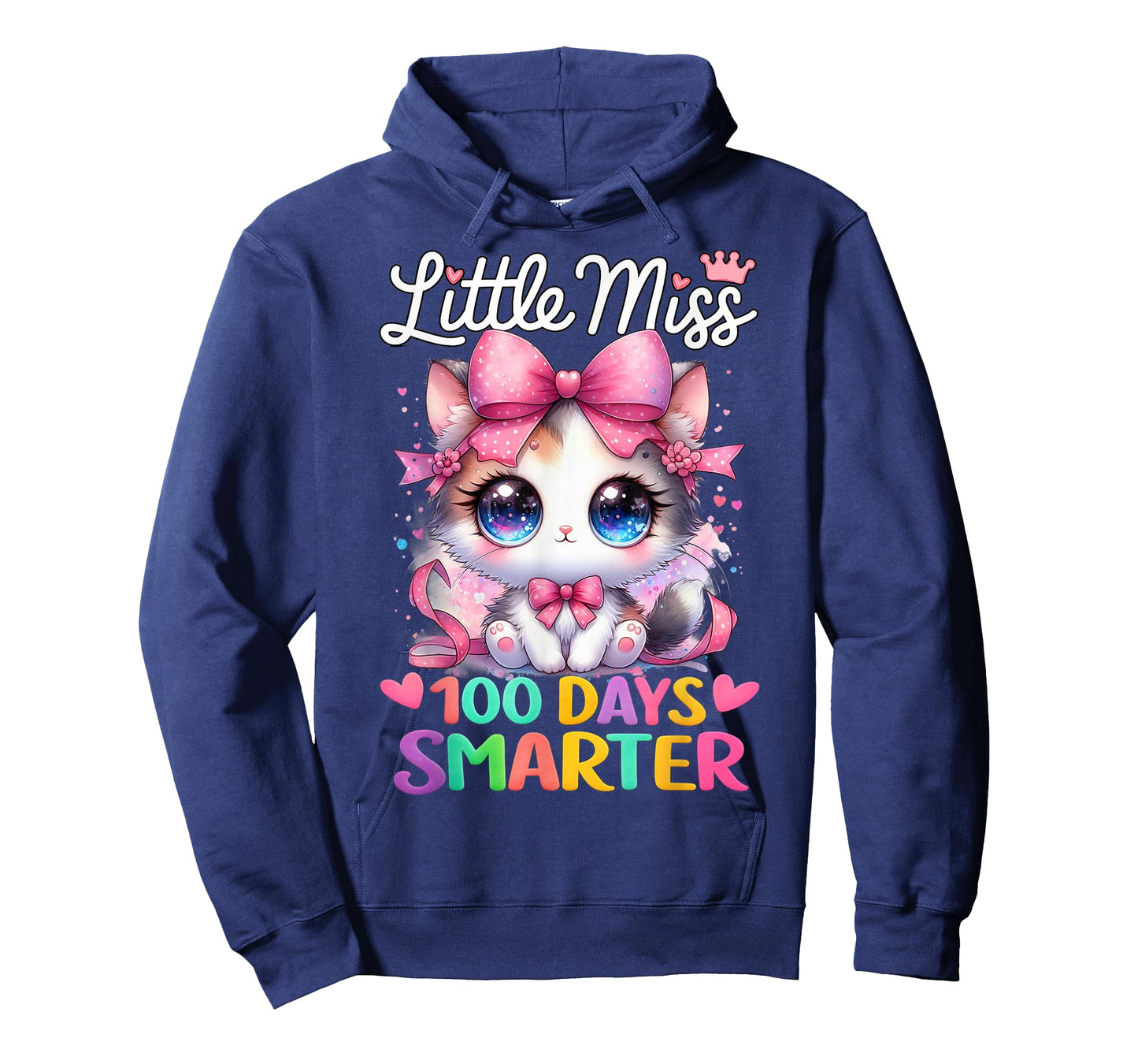 Little Miss 100 Days Smarter 100 Days of School Cat for Gril T-Shirt
