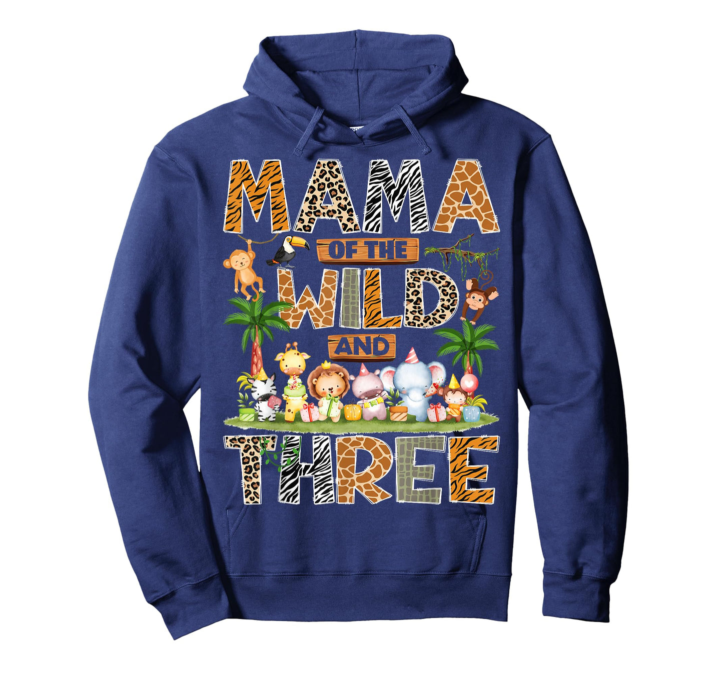 Mama of The Wild & Three 3rd Birthday Boy Safari Jungle T-Shirt