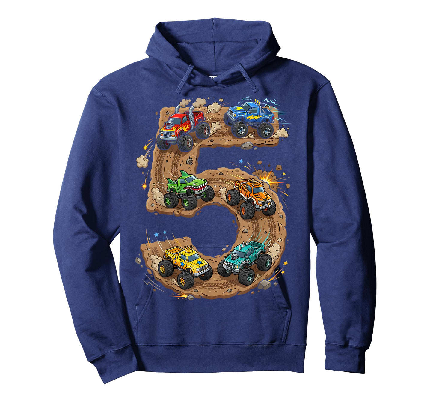 5 Year Old Monster Truck Boy Toddler 5th Birthday Party T-Shirt