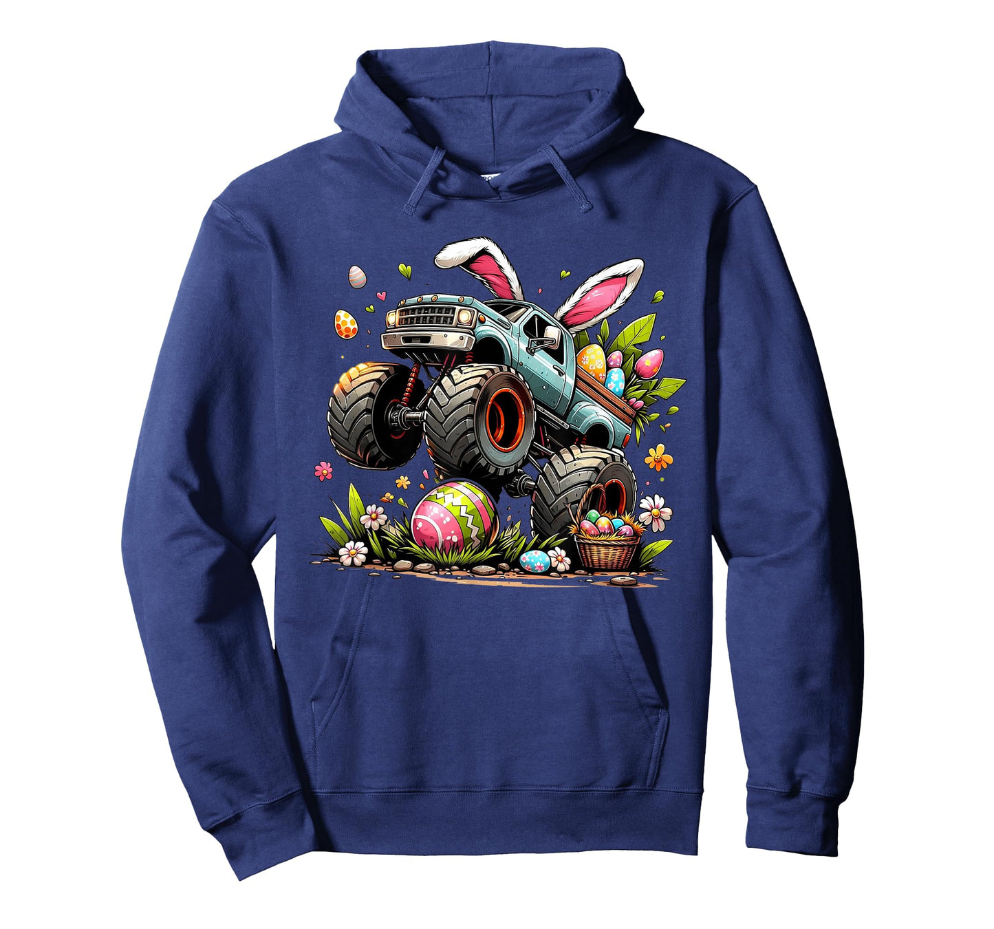 Kids Boys Happy Easter Day Bunny Monster Truck Egg Hunt T-Shirt