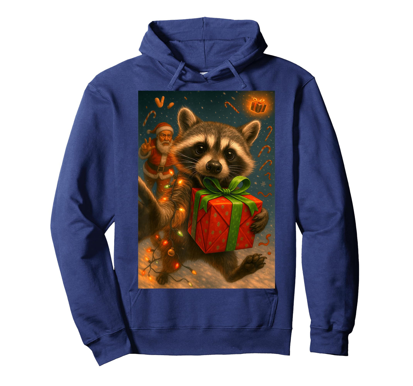 Funny Christmas Shirts - Raccoon Selfie & Santa T-Shirt