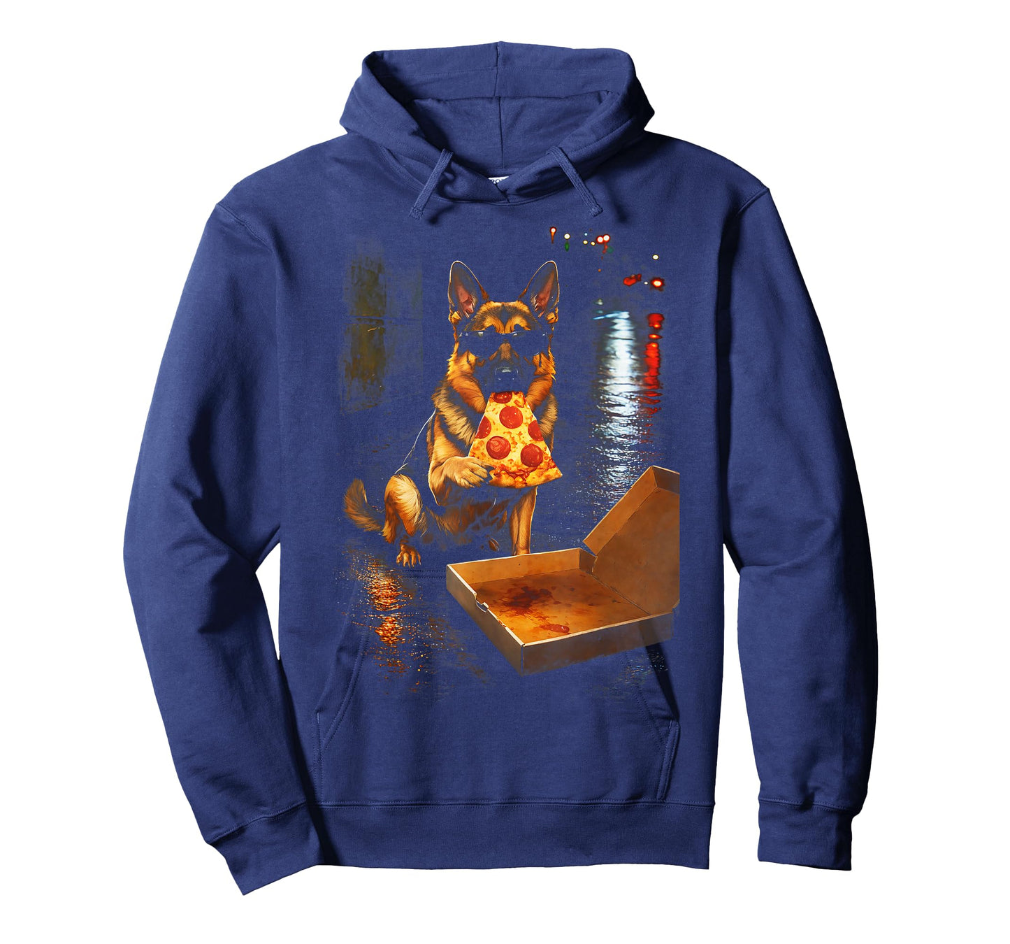 Funny German Shepherd Eating Pizza Meme Dog Art T-Shirt