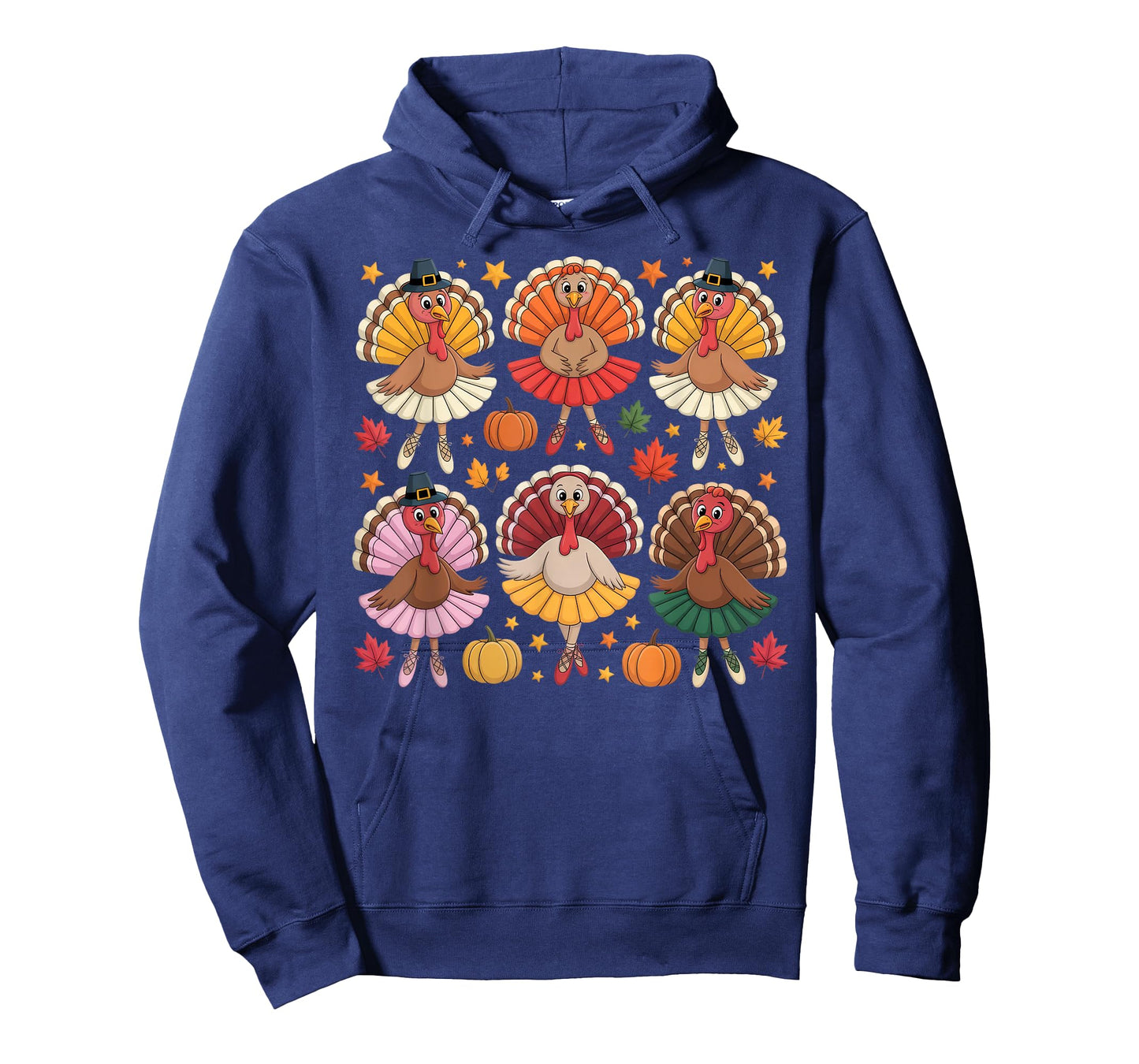Autumn Ballerinas Dancing Cute Turkey Thanksgiving Girls T-Shirt