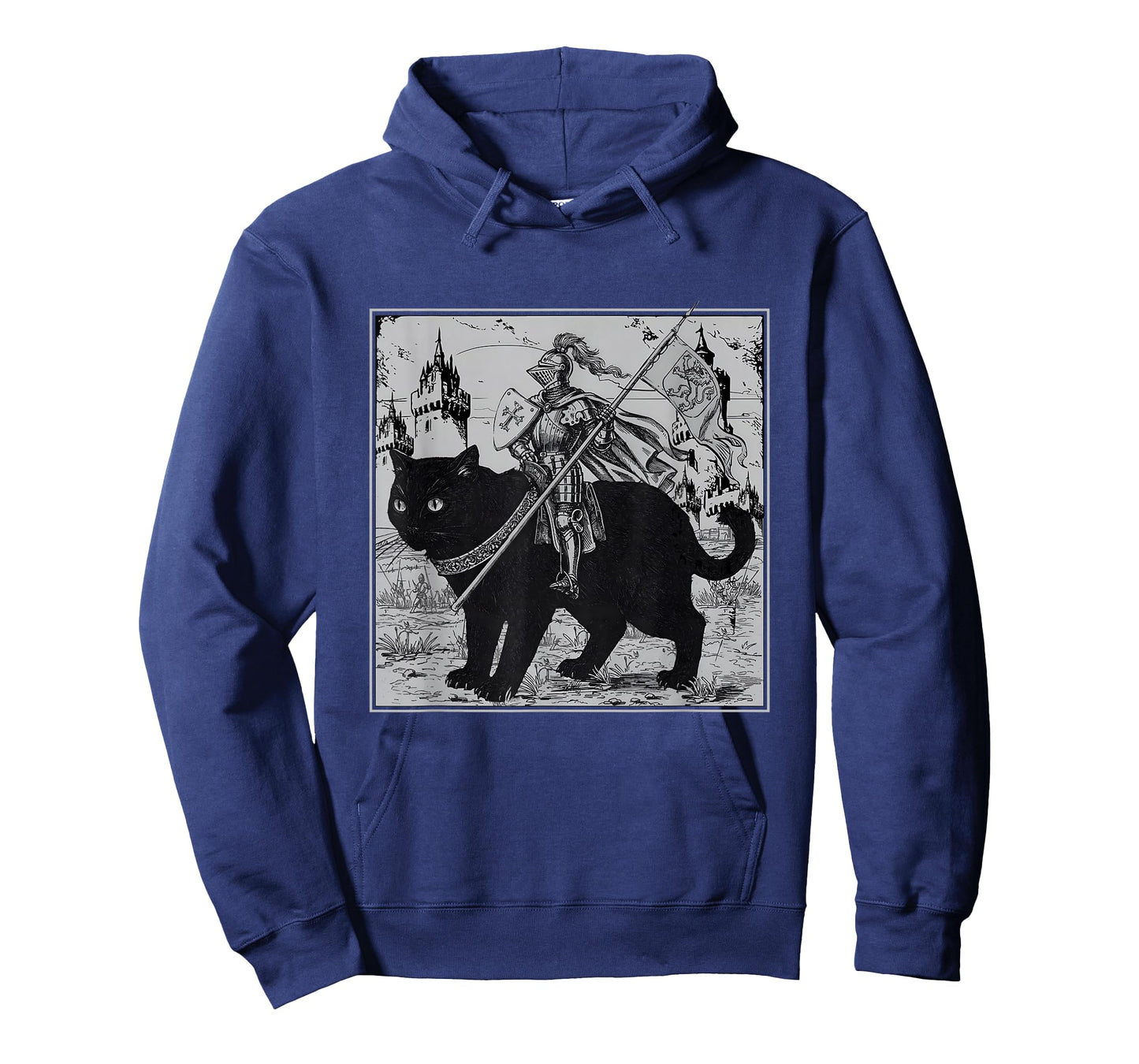 Knight Cat Rider Vintage 90s Medieval Knight Riding Cat T-Shirt