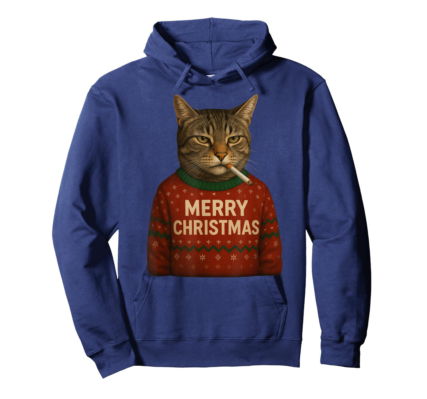 Funny Christmas Smoking Cat Merry Christamas T-Shirt