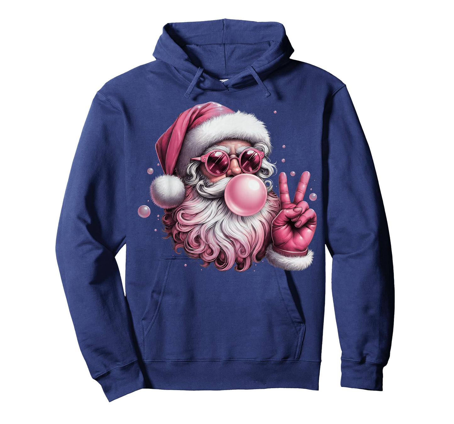 Retro Santa Blowing Bubble Gum Christmas Vintage Sunglasses T-Shirt