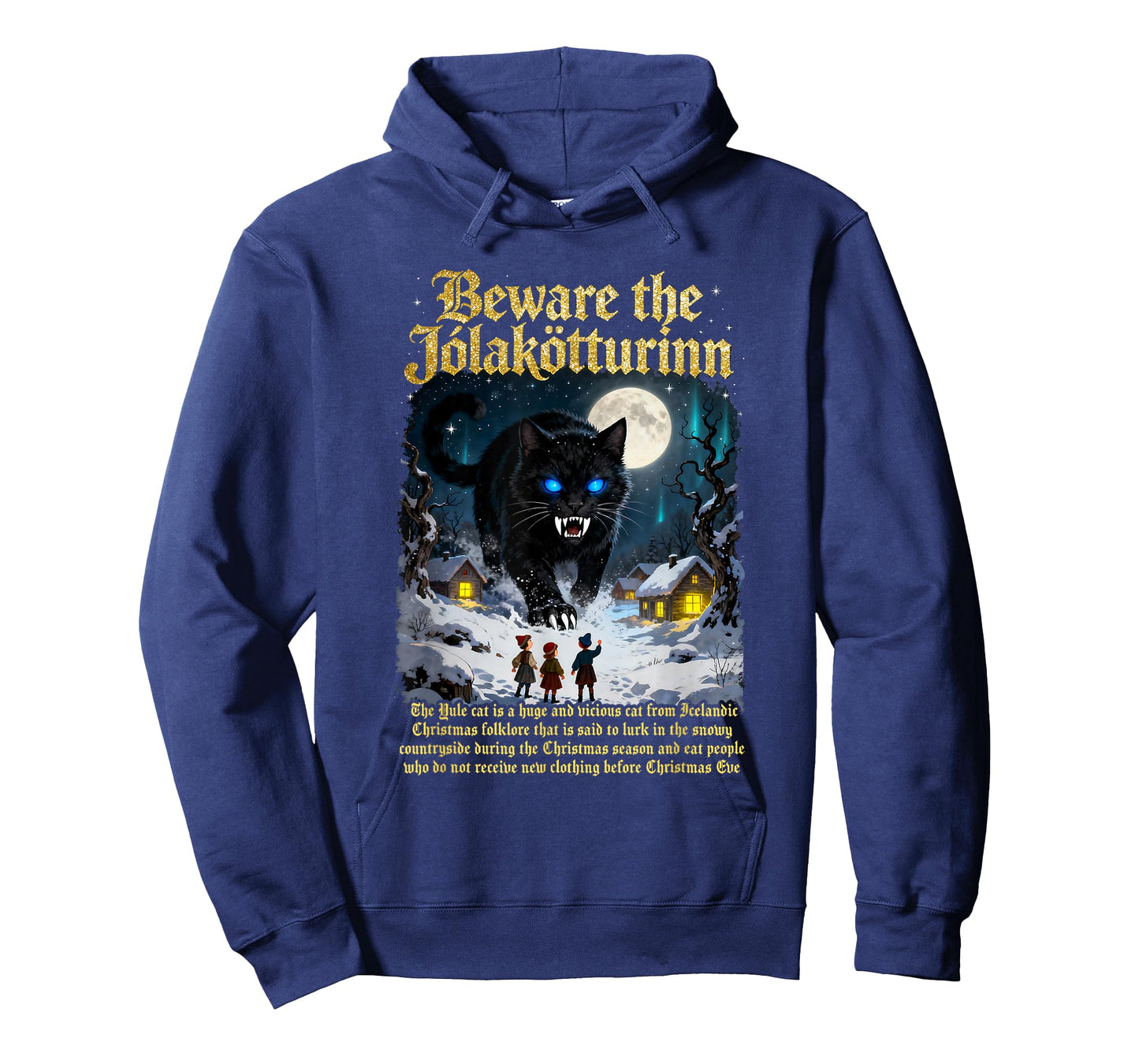 Icelandic Vintage Beware Jolakotturinn Yule Cat Christmas T-Shirt