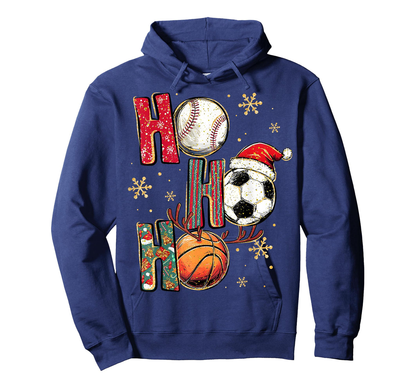 Ho Ho Ho Sports Christmas Baseball Soccer Basketball T-Shirt