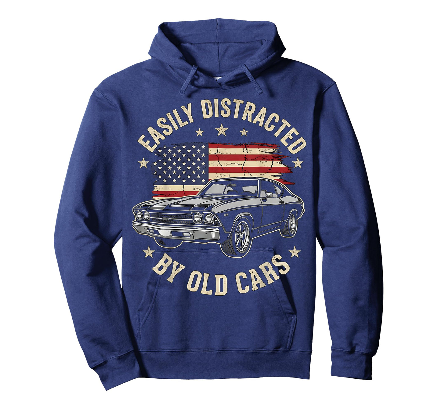 Easily Distracted by Old Cars Funny Classic Car Guy Vintage T-Shirt